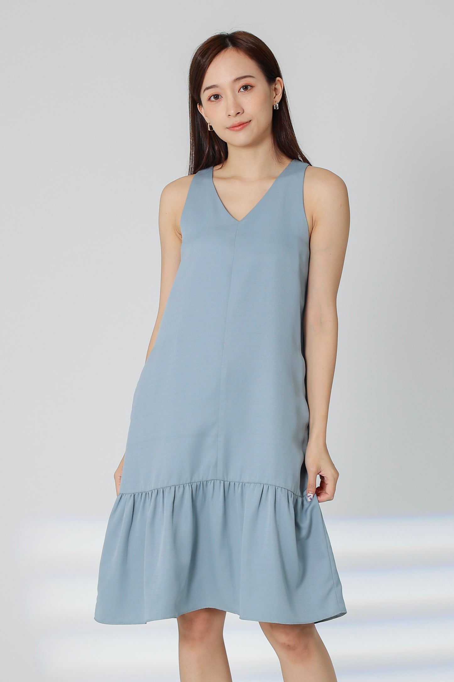 Dania Ruffles Shift Dress - Blue