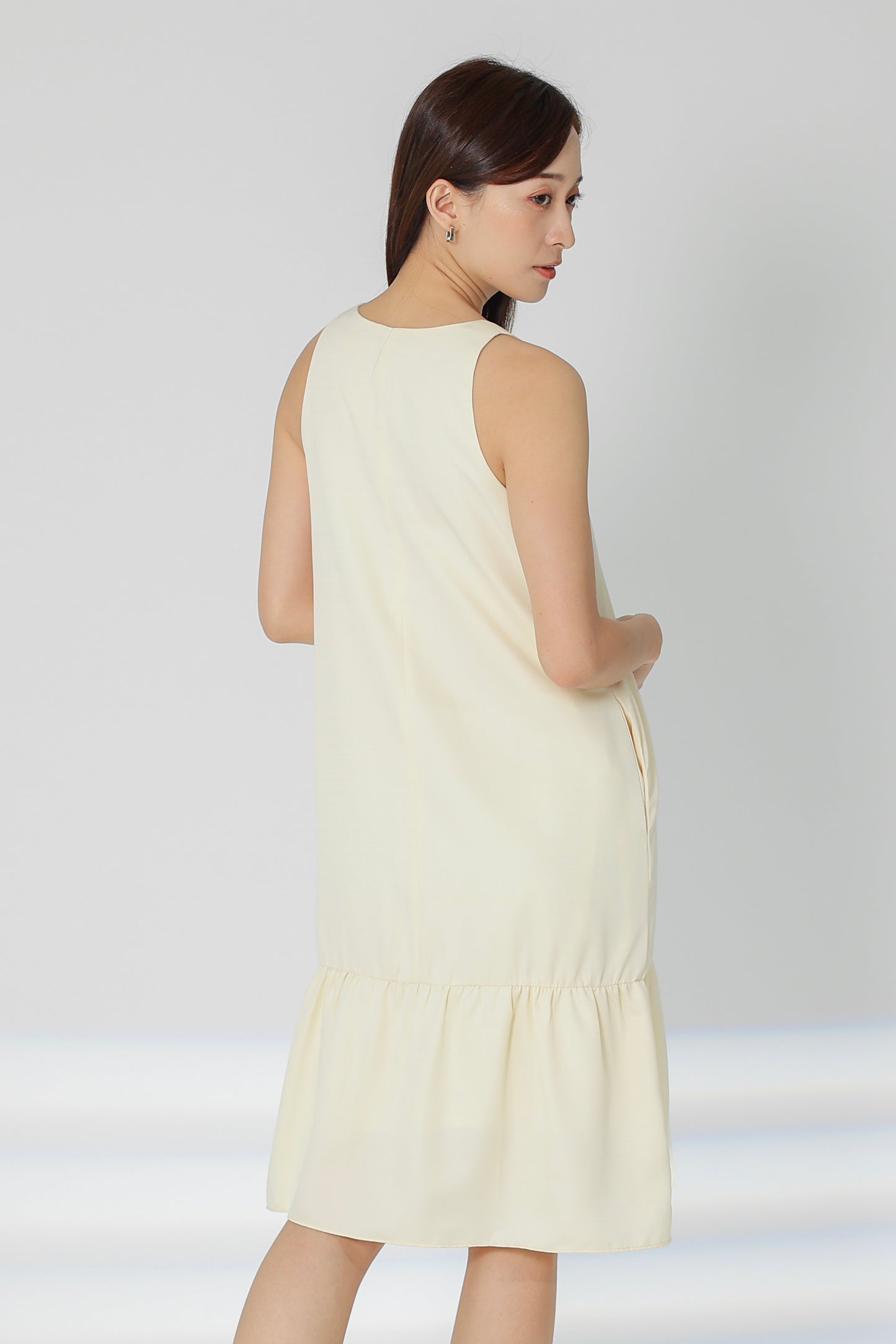 Dania Ruffles Shift Dress - Cream