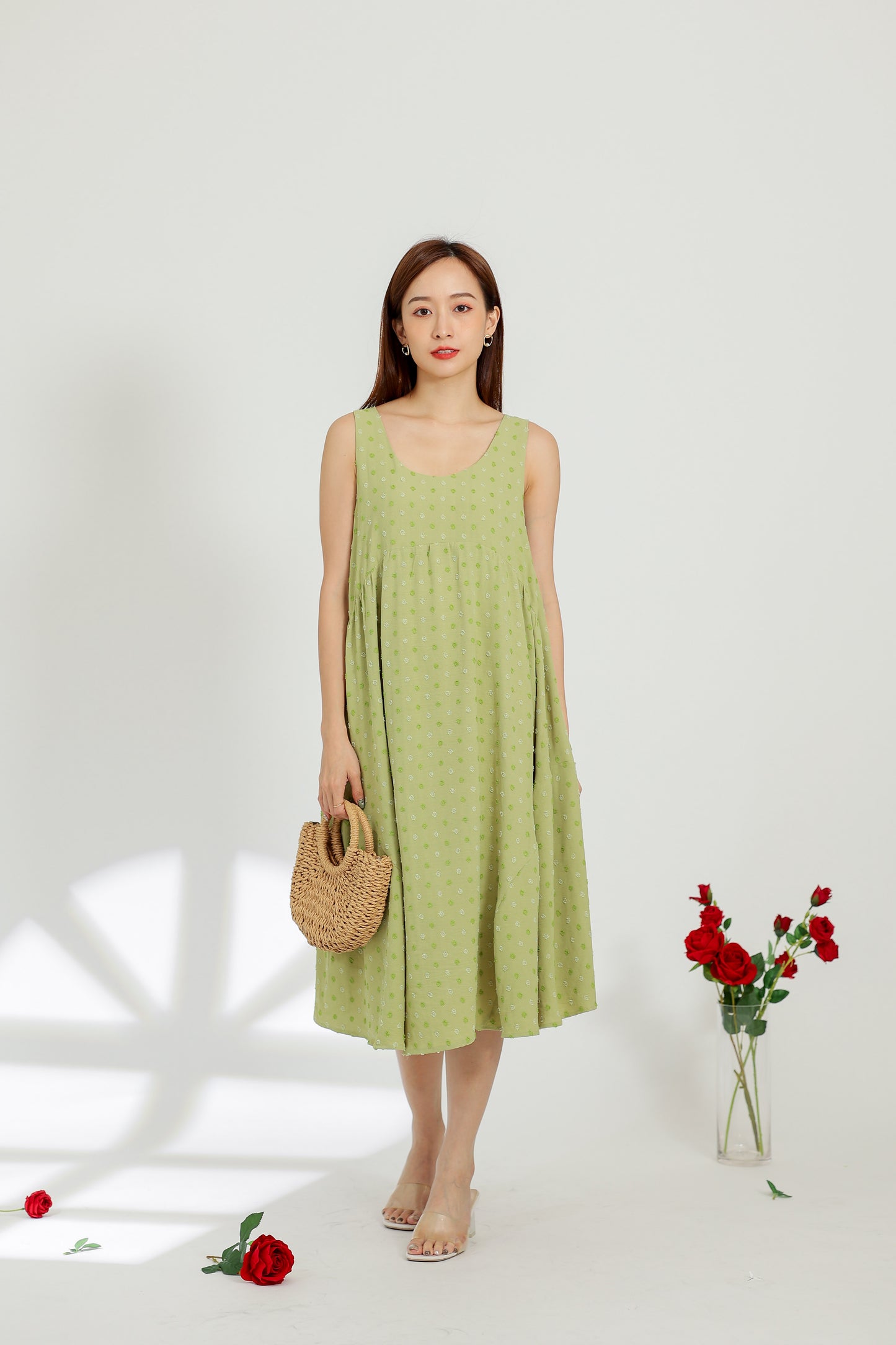 Dion Circular Dress - Lime Green