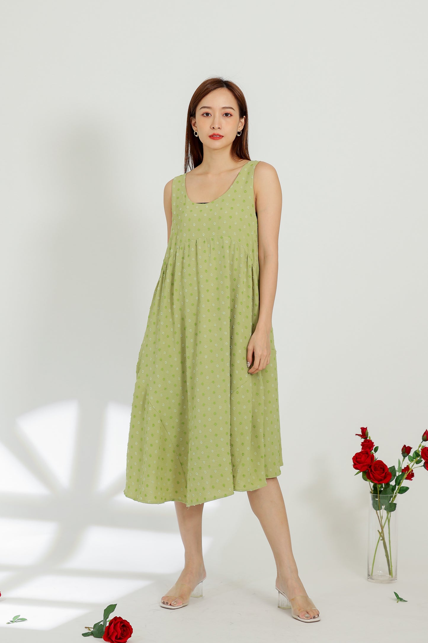 Dion Circular Dress - Lime Green