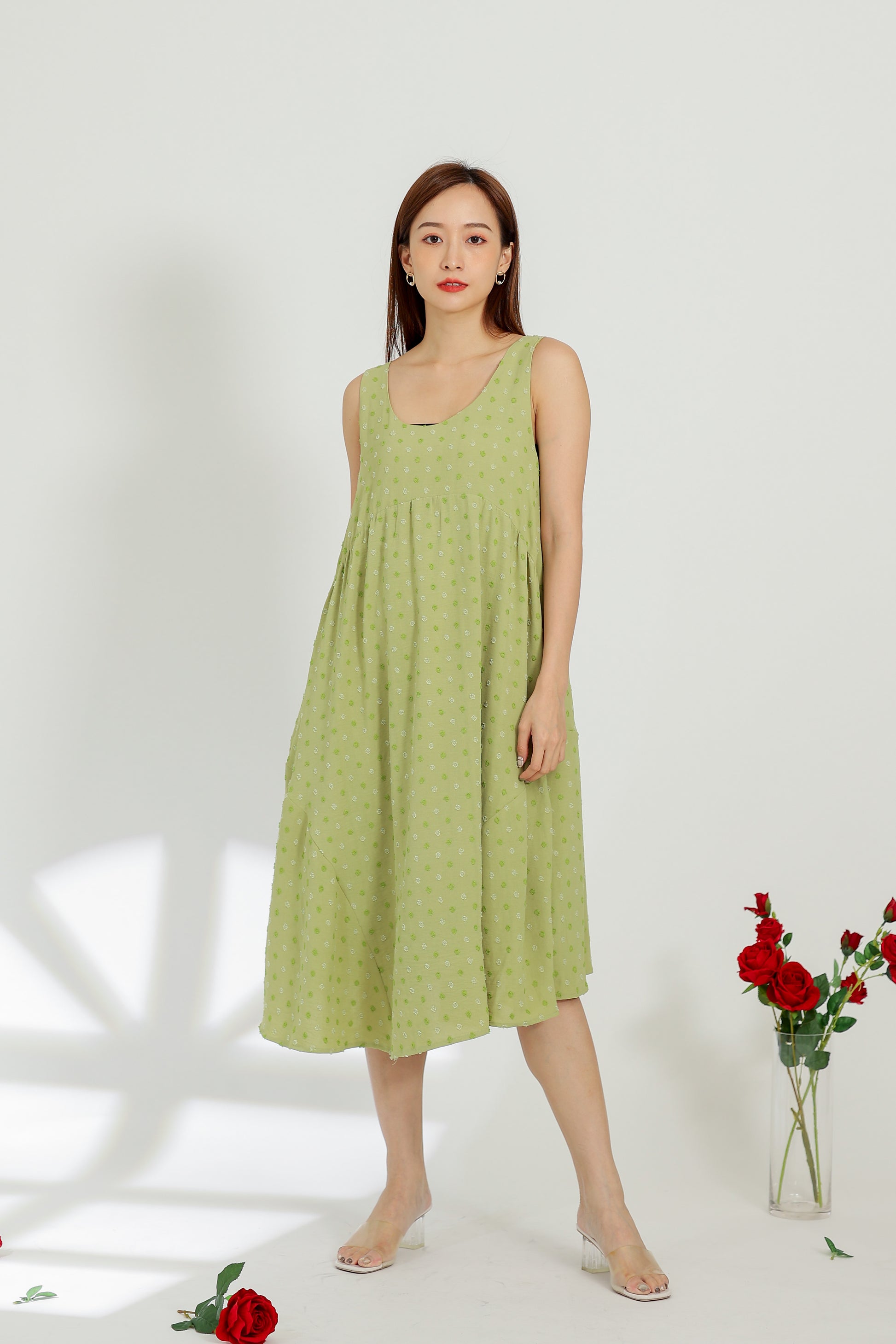 Dion Circular Dress - Lime Green