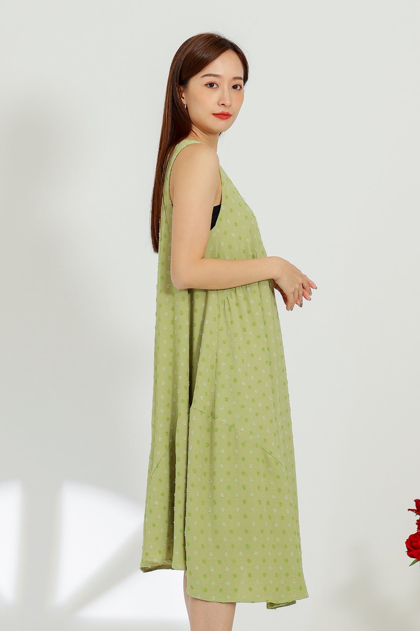 Dion Circular Dress - Lime Green