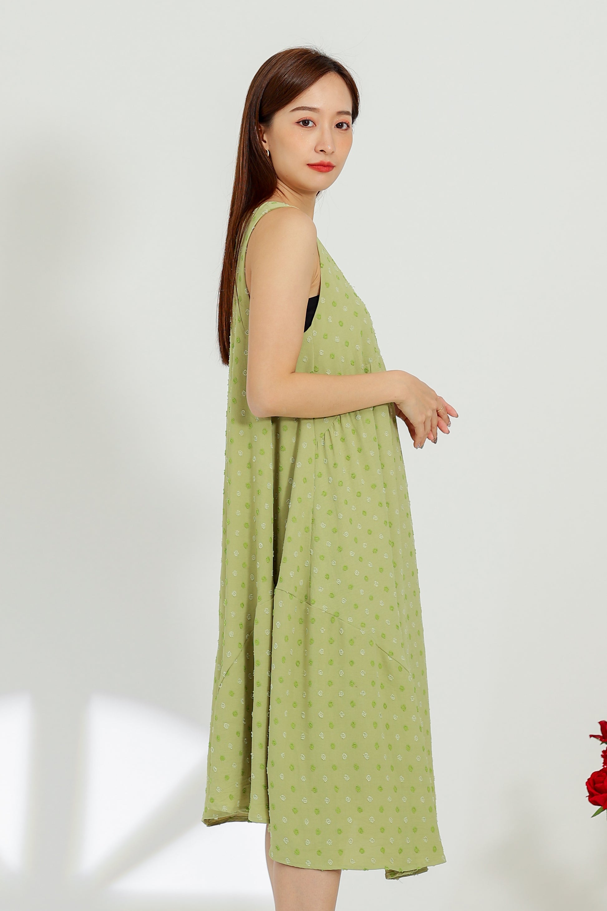 Dion Circular Dress - Lime Green