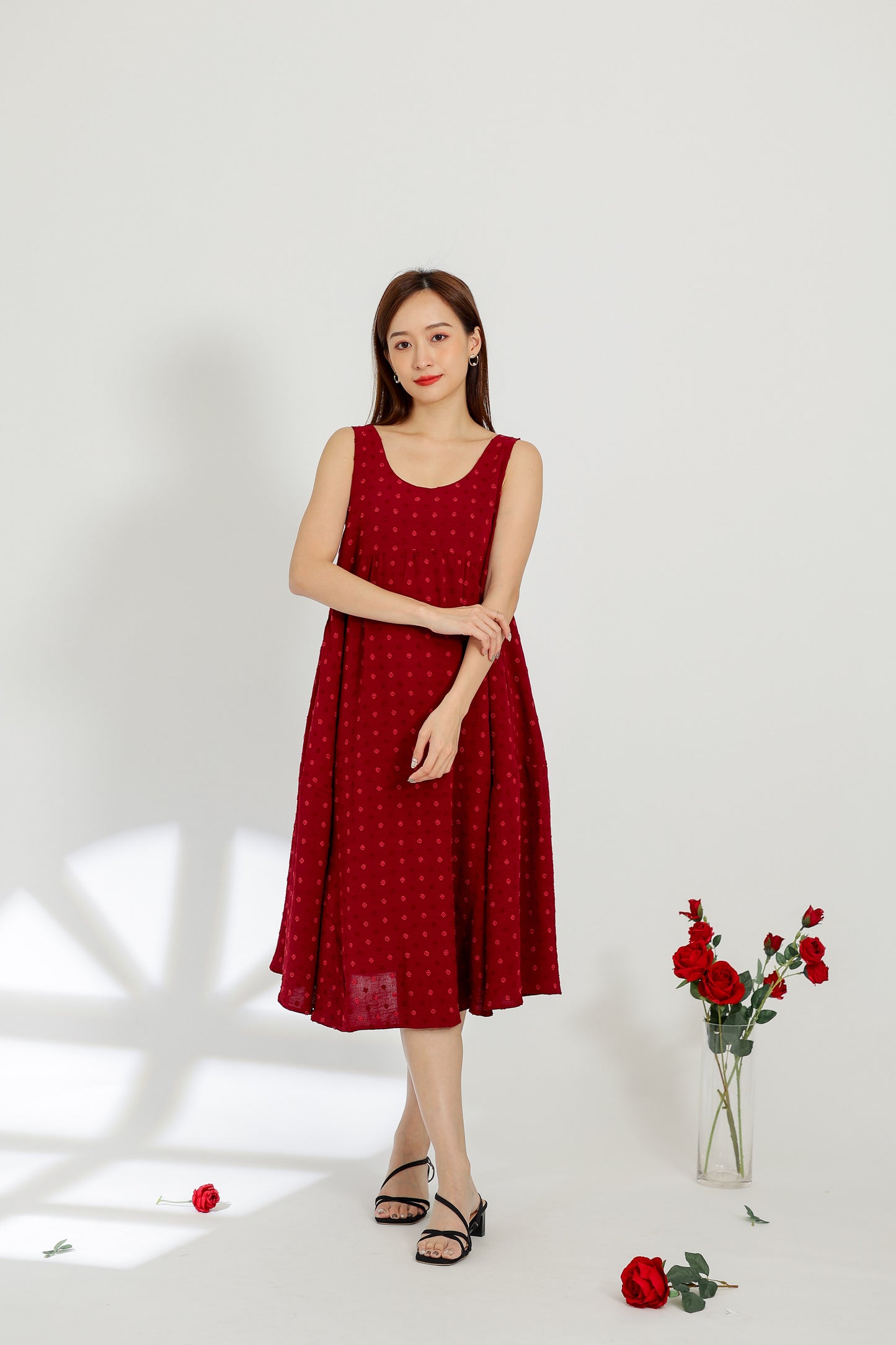 Dion Circular Dress - Maroon