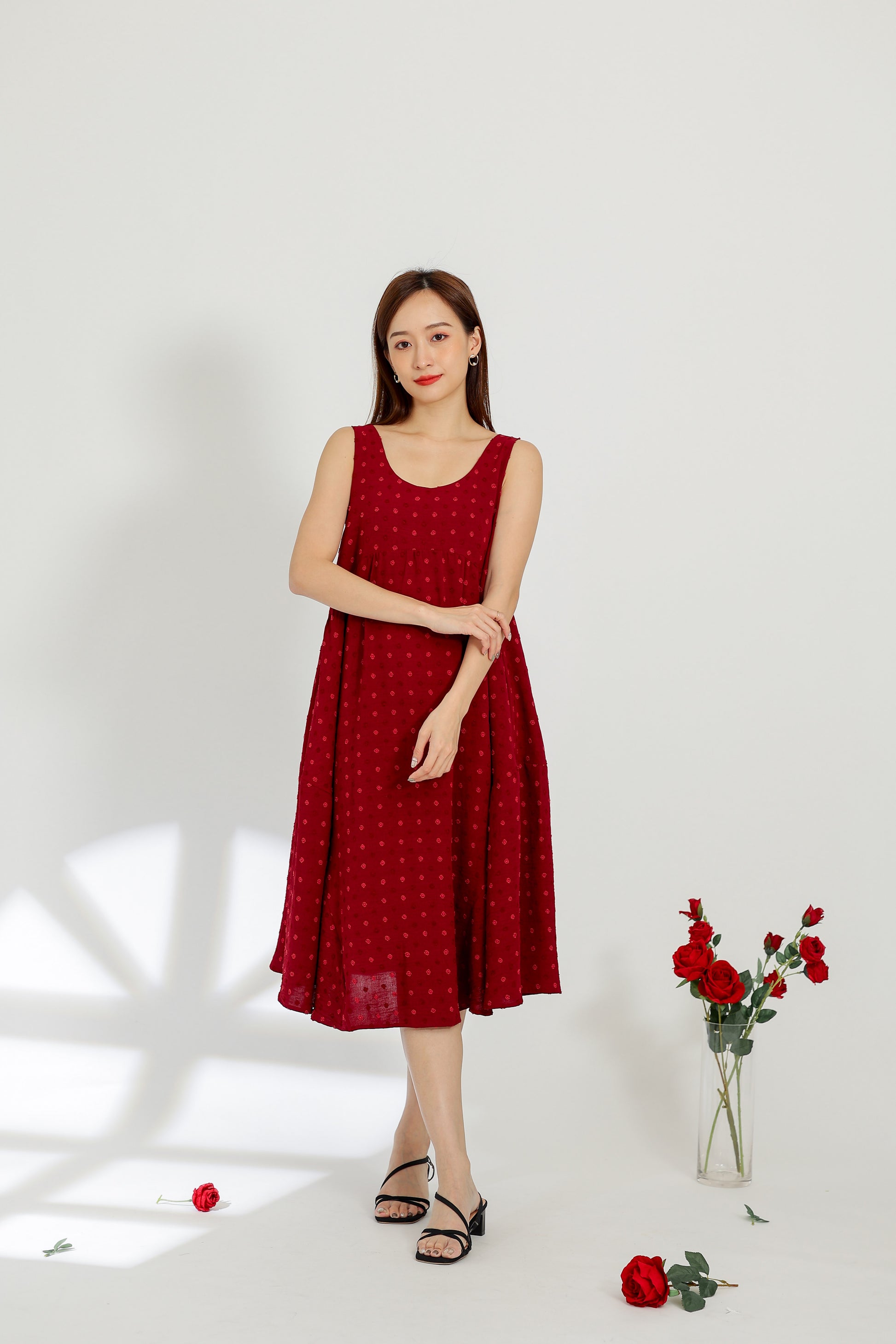 Dion Circular Dress - Maroon