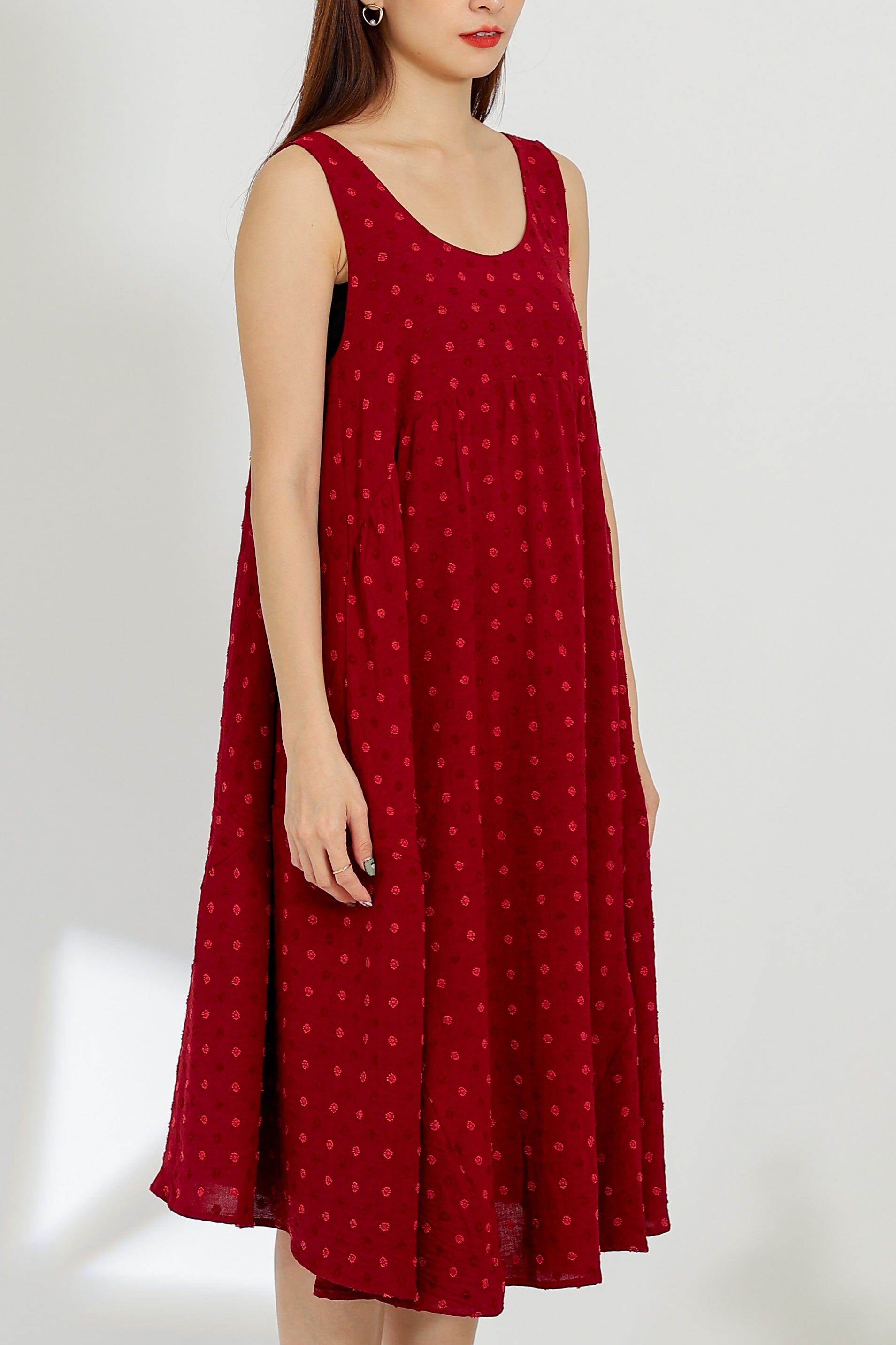 Dion Circular Dress - Maroon