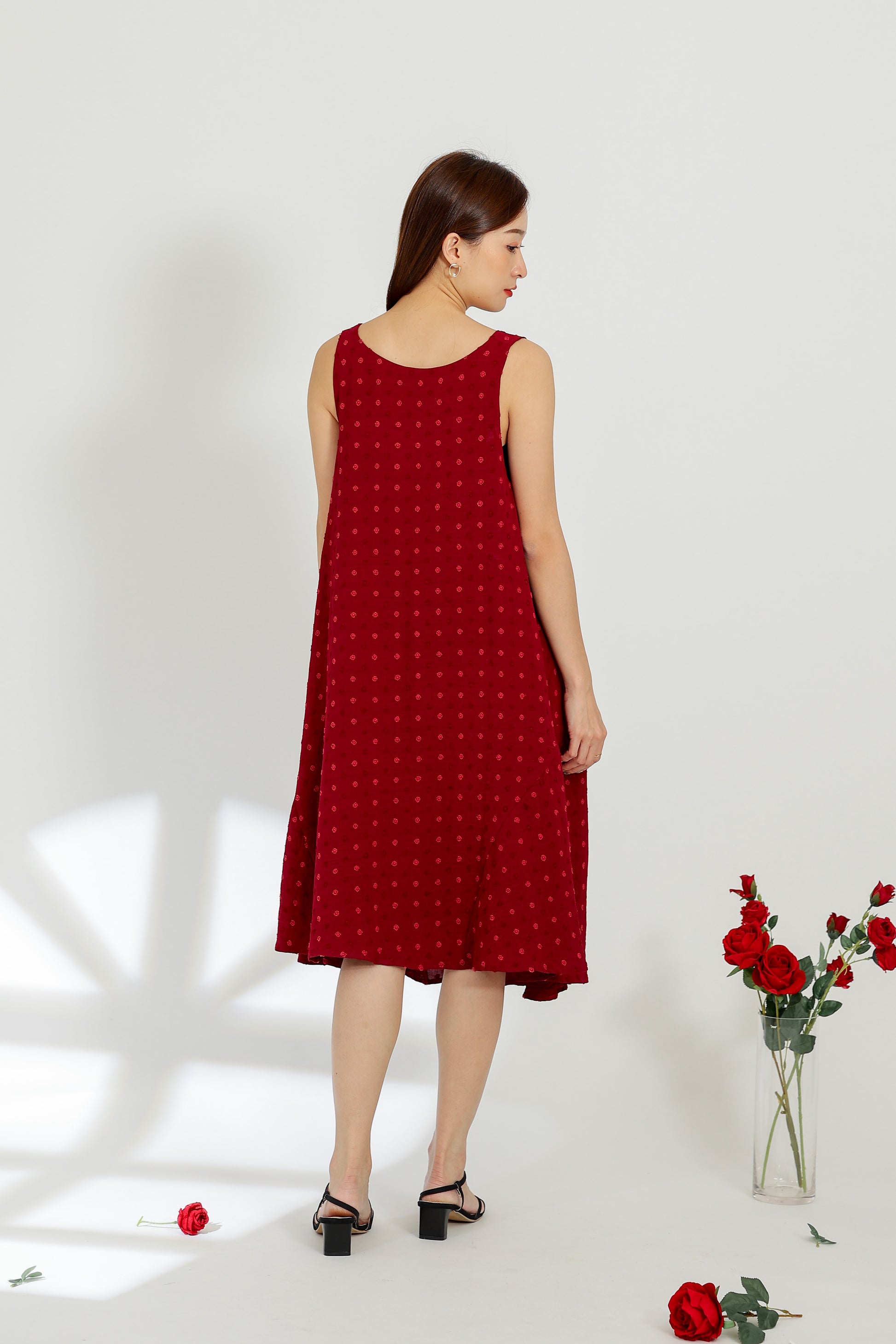 Dion Circular Dress - Maroon