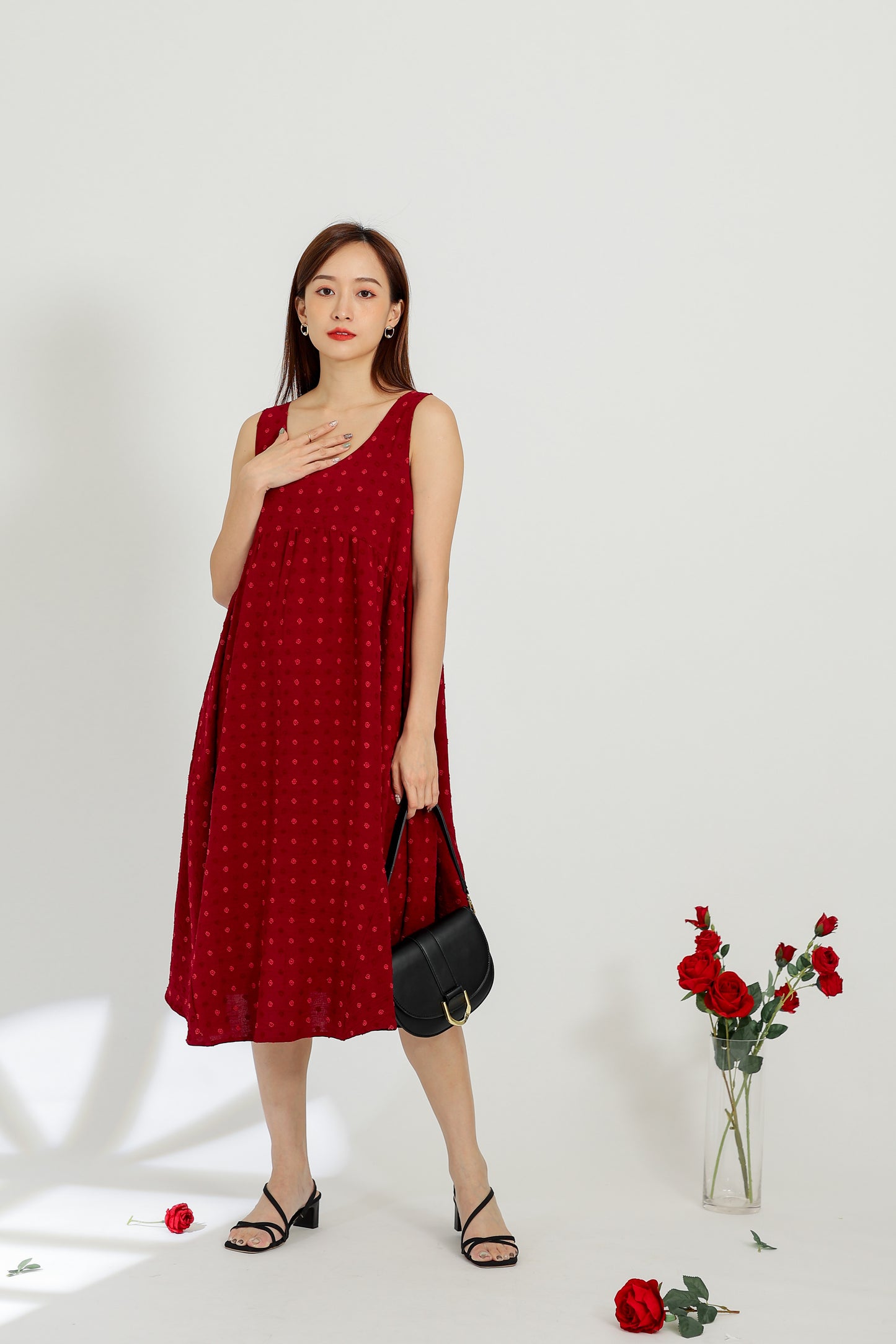 Dion Circular Dress - Maroon