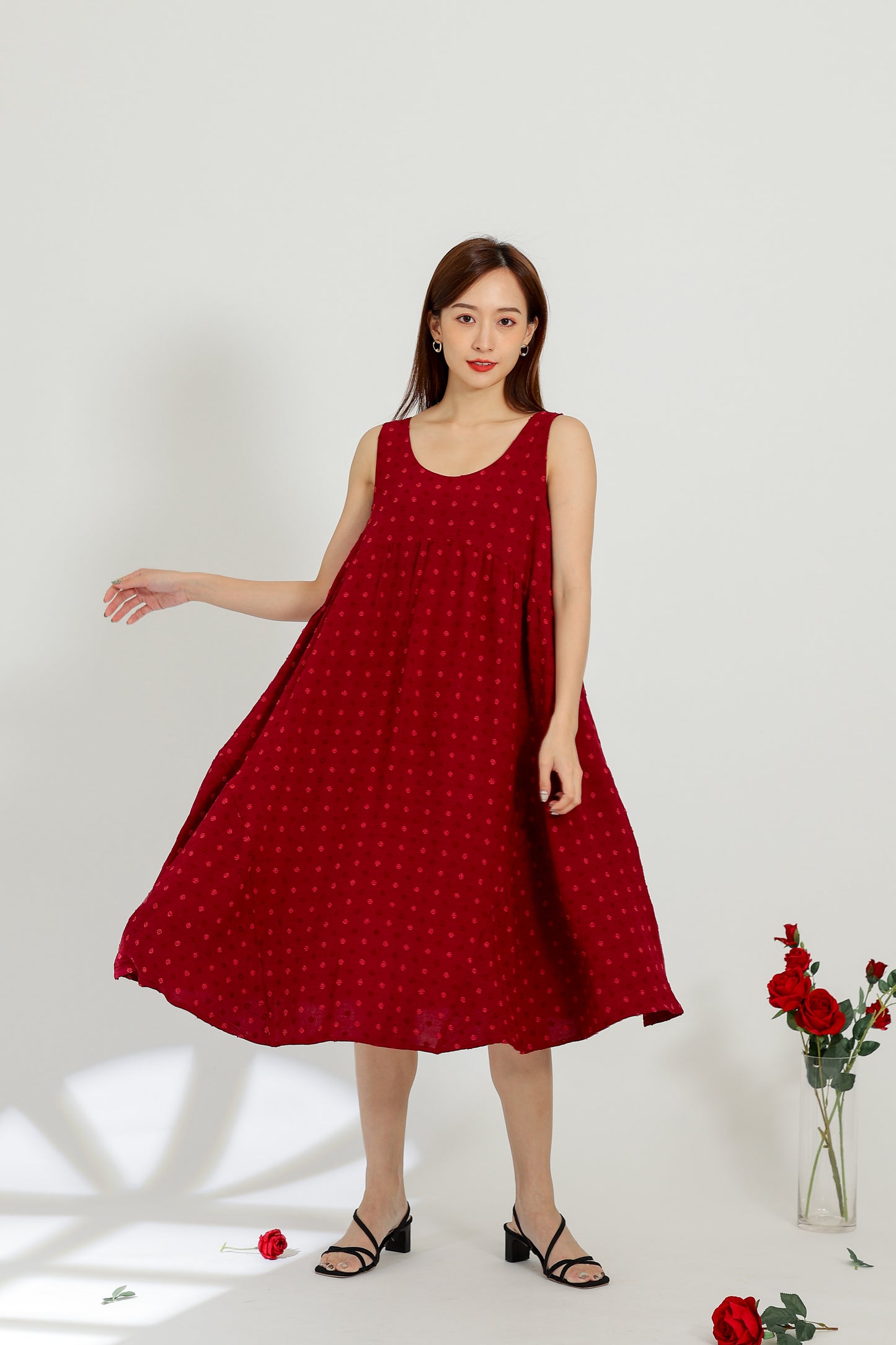 Dion Circular Dress - Maroon