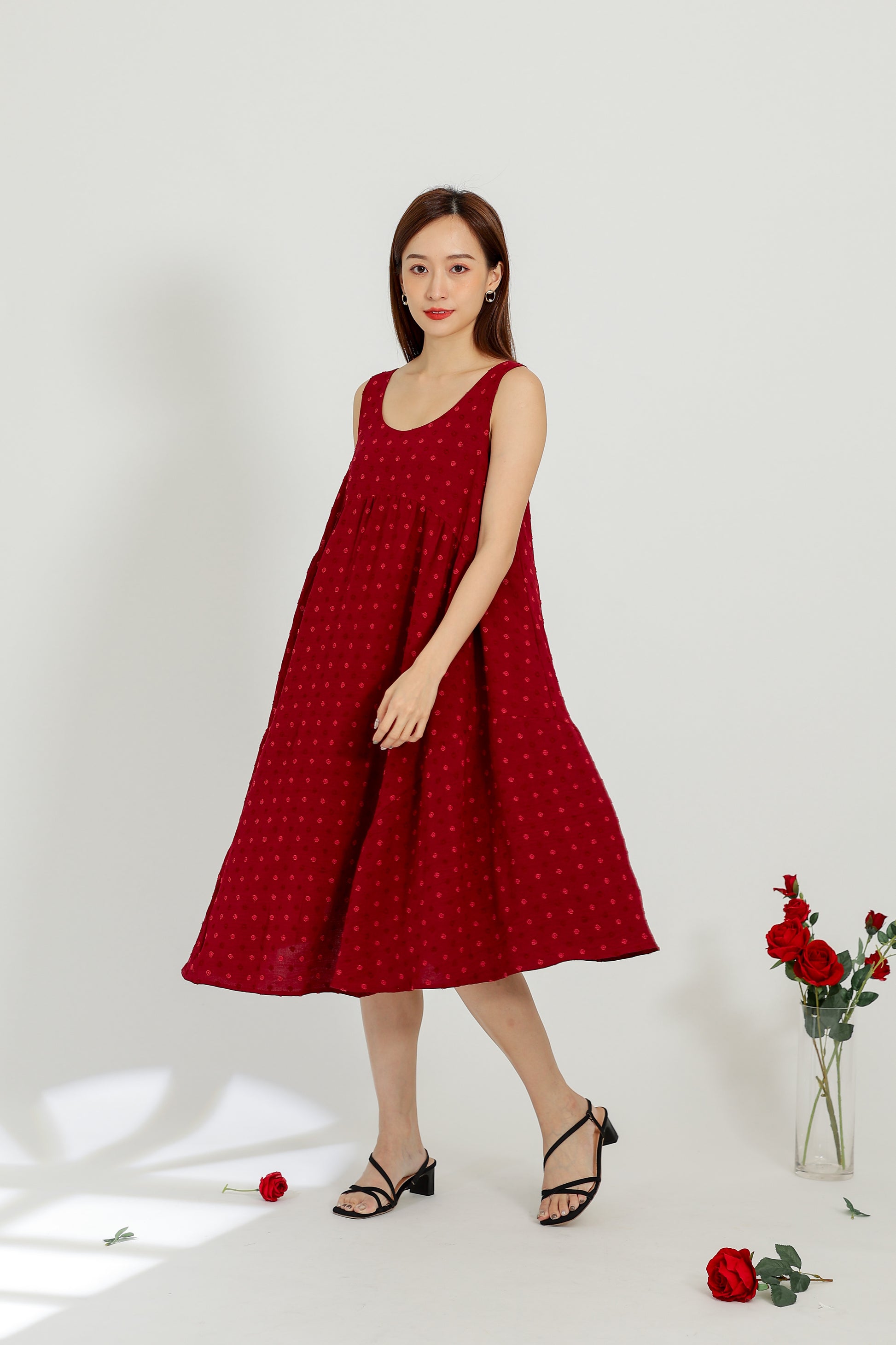 Dion Circular Dress - Maroon