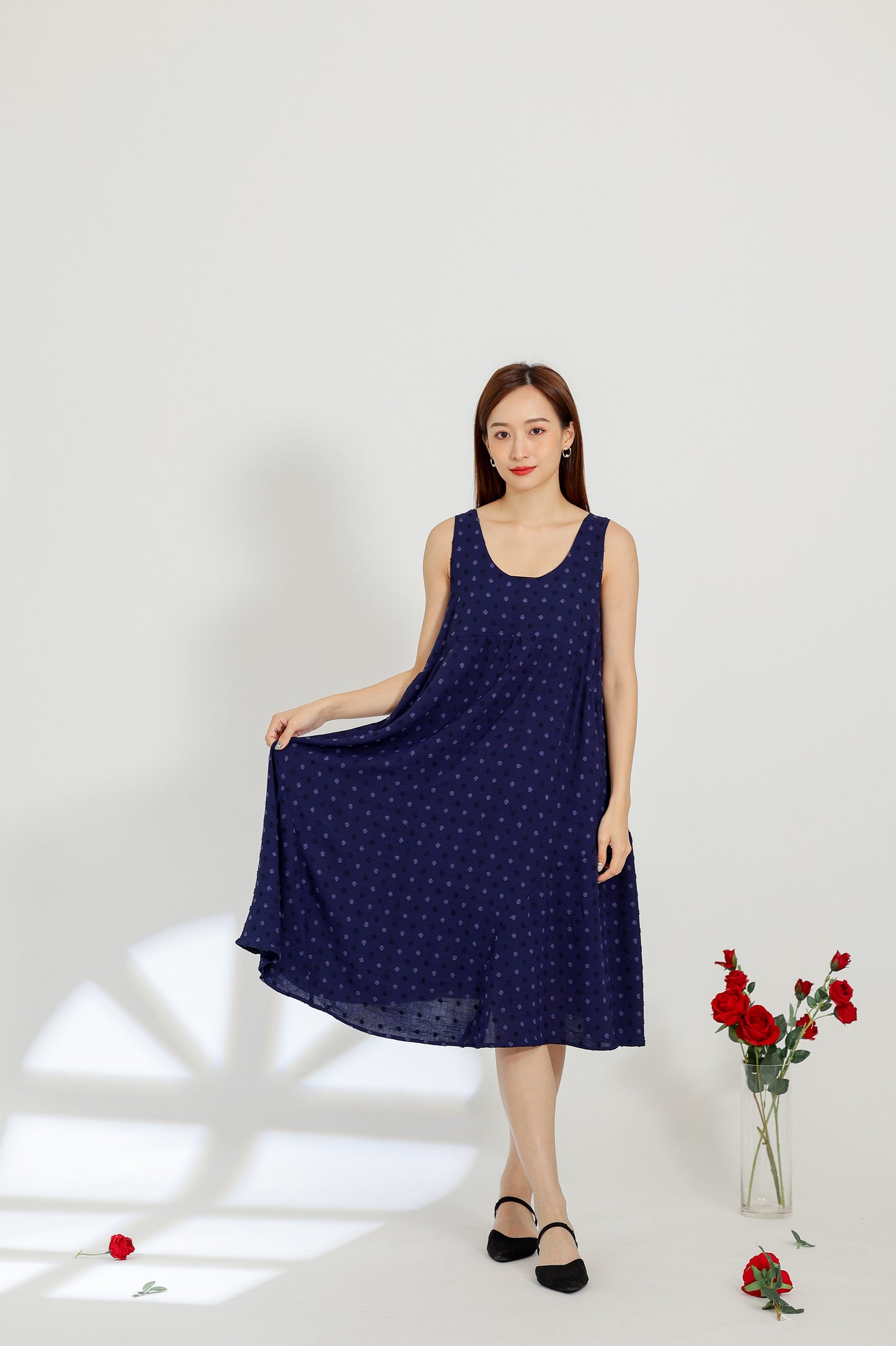 Dion Circular Dress - Navy