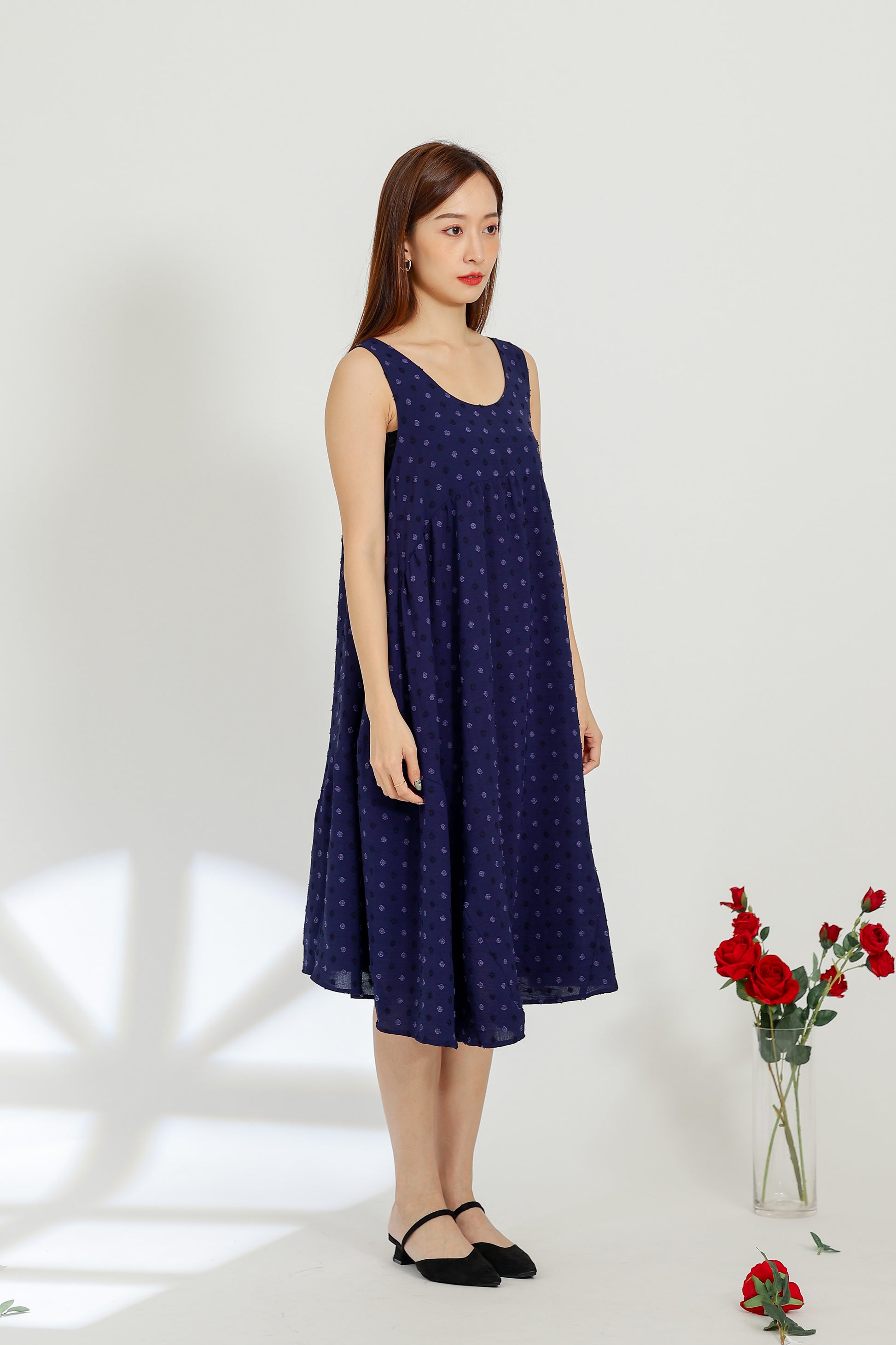 Dion Circular Dress - Navy