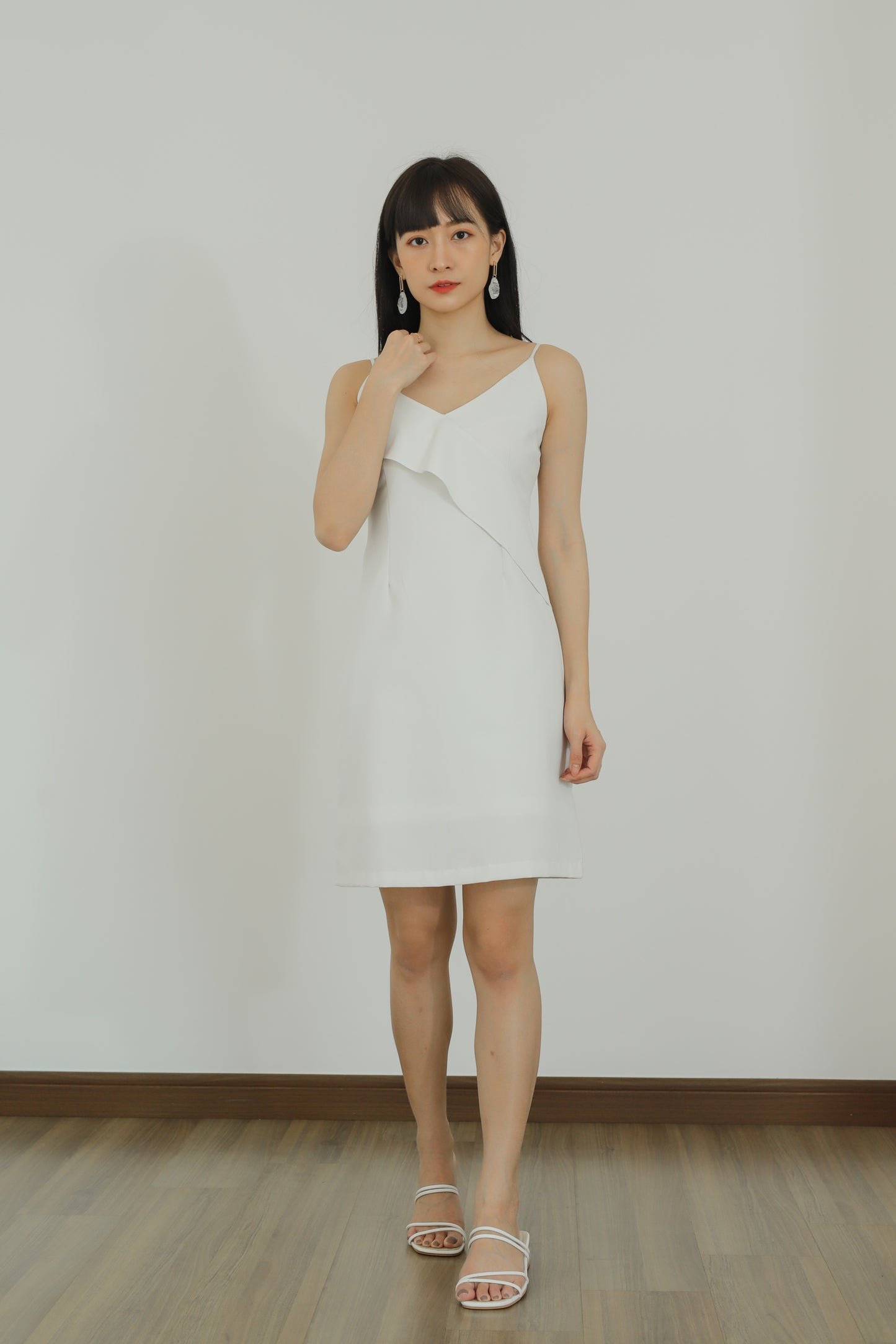 Azalea Ruffles Cami Dress - White