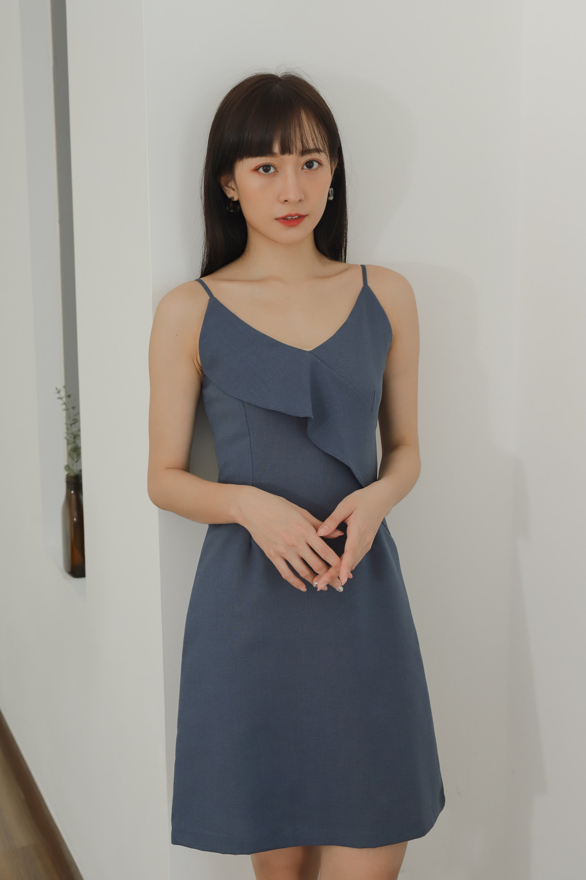 Azalea Ruffles Cami Dress - Navy