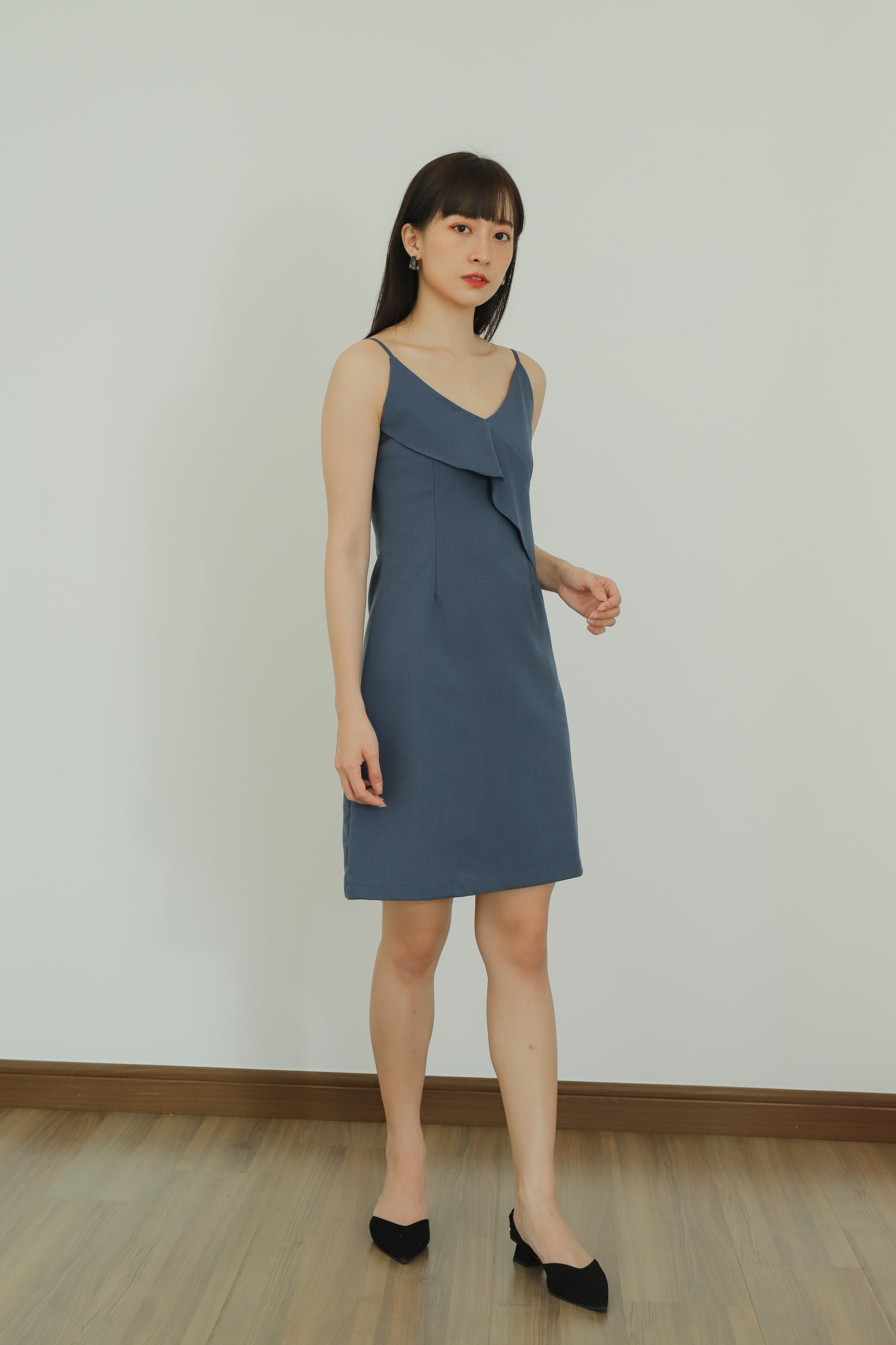 Azalea Ruffles Cami Dress - Navy