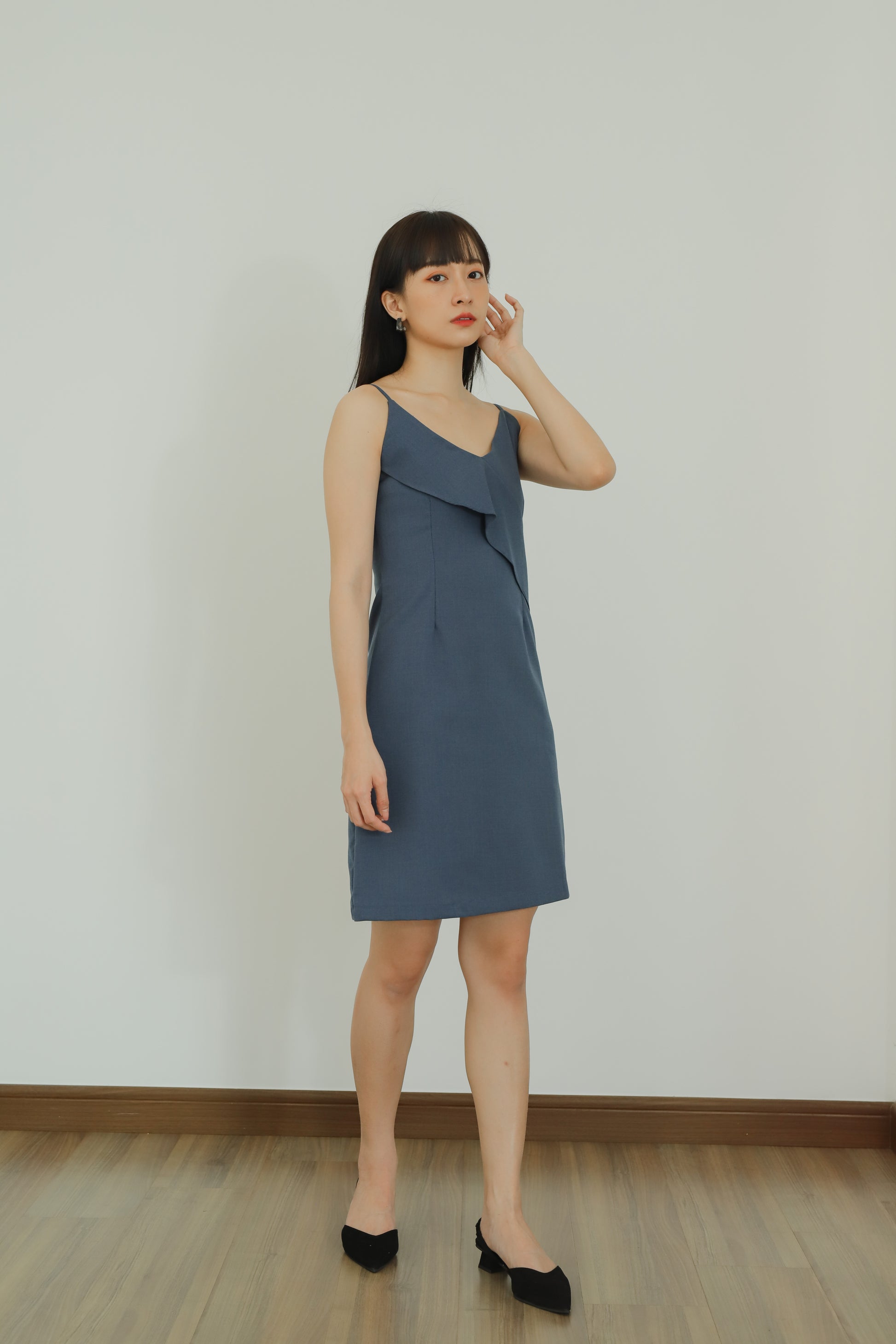 Azalea Ruffles Cami Dress - Navy