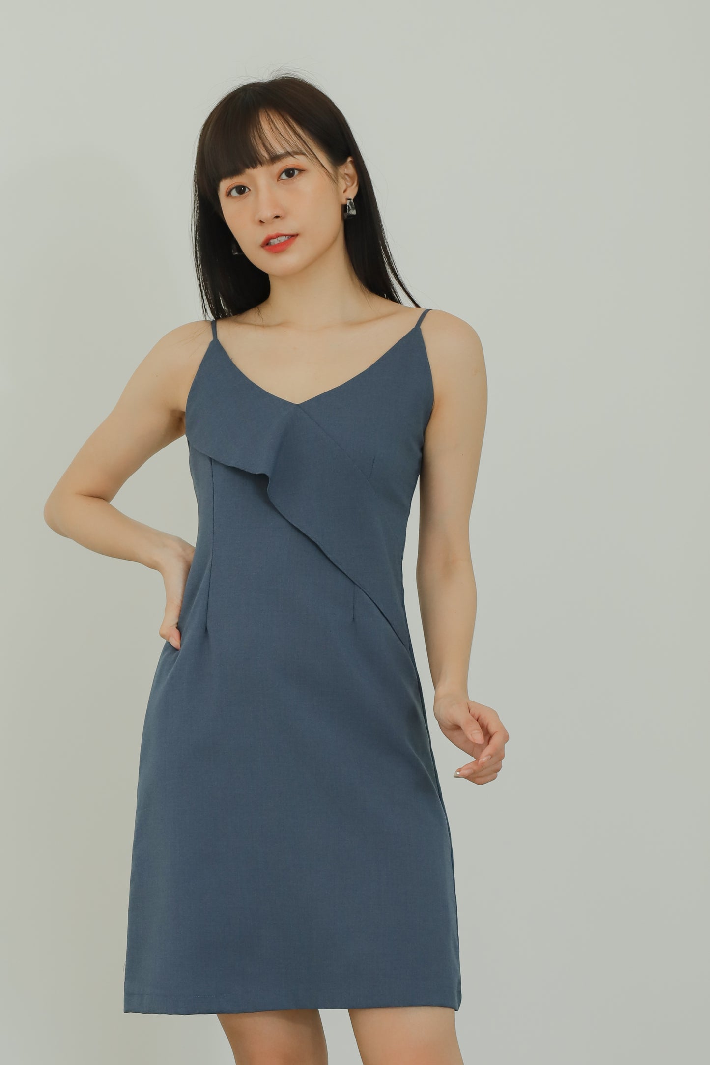 Azalea Ruffles Cami Dress - Navy