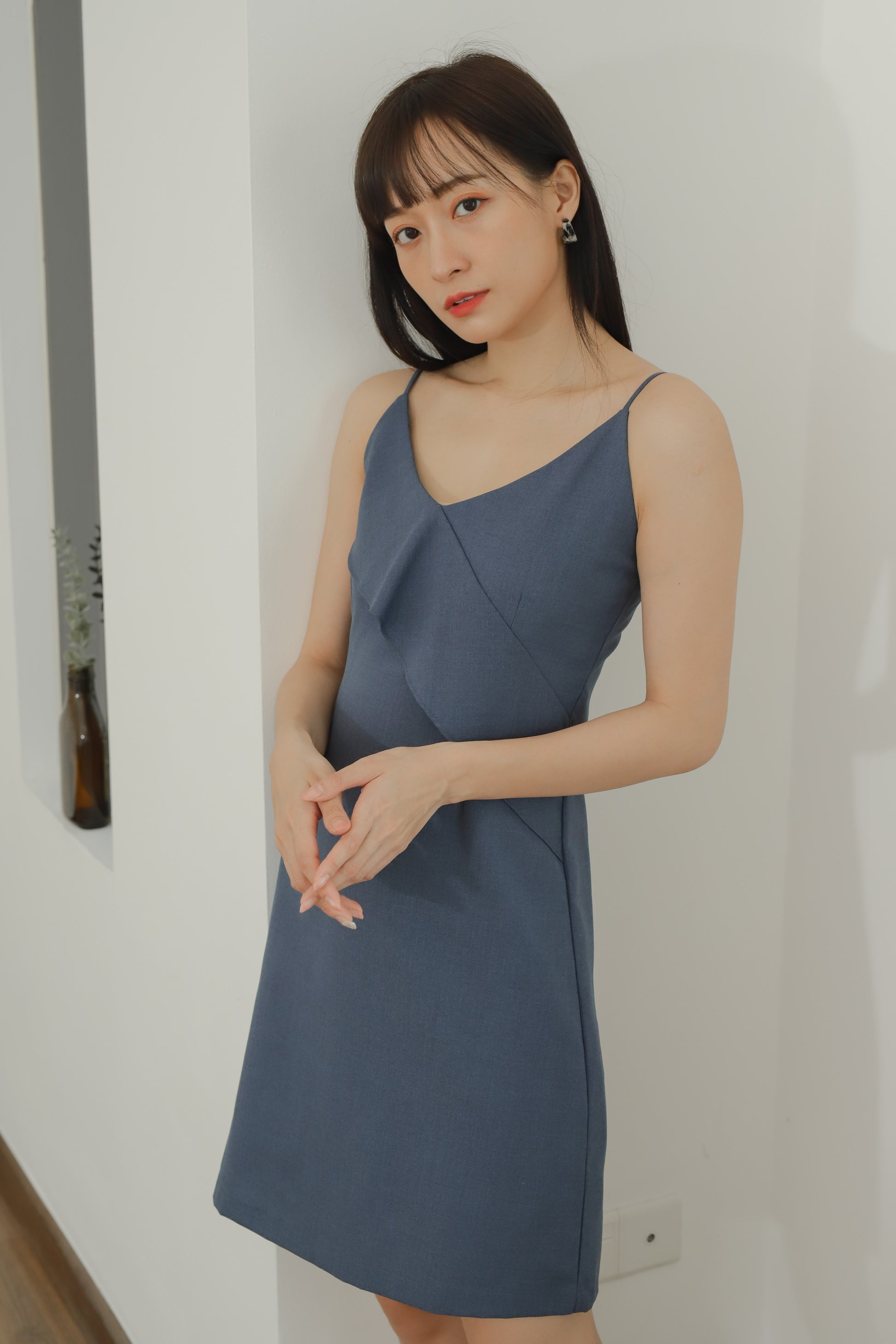Azalea Ruffles Cami Dress - Navy
