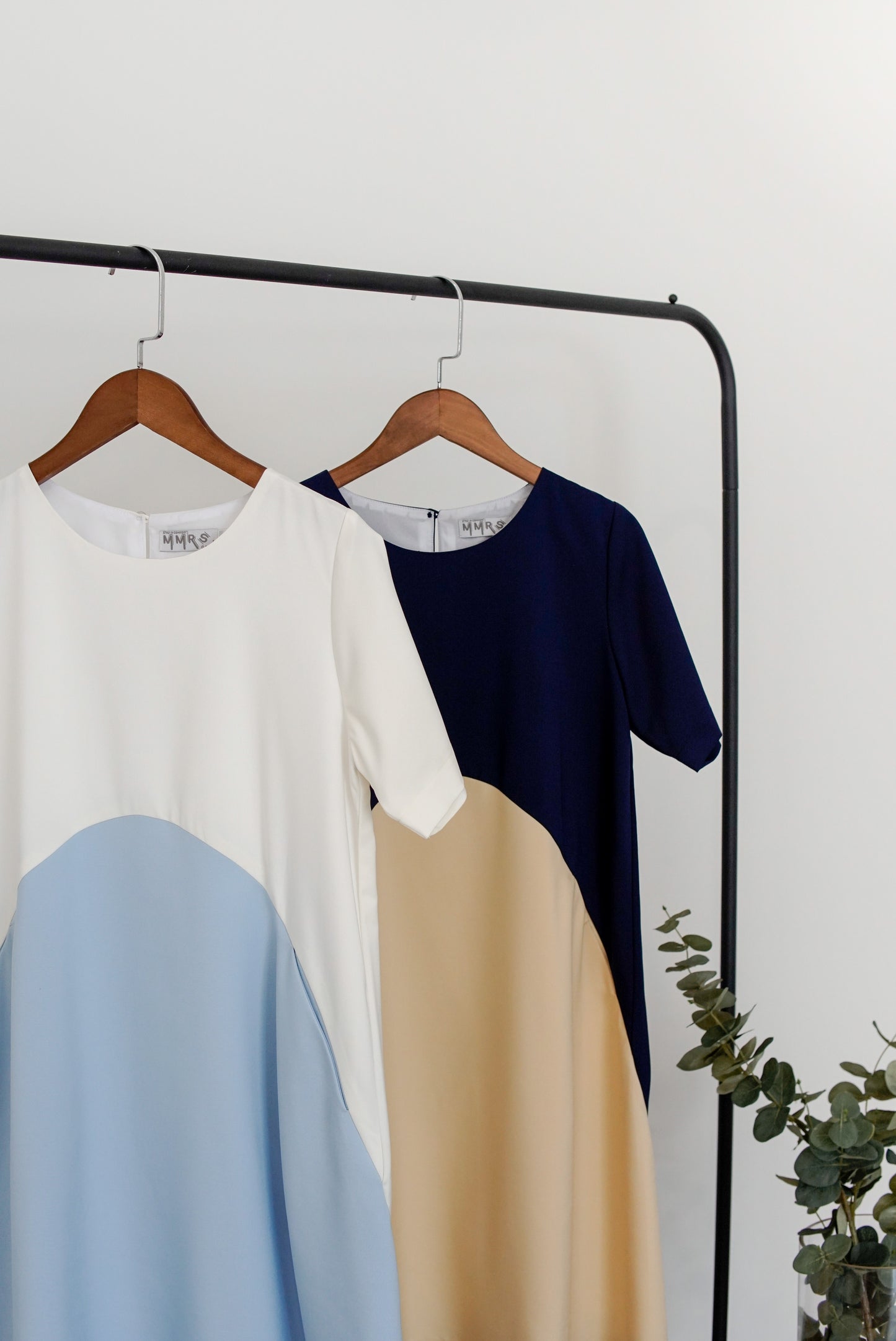 Omaira Colour Block Dress - Ivory