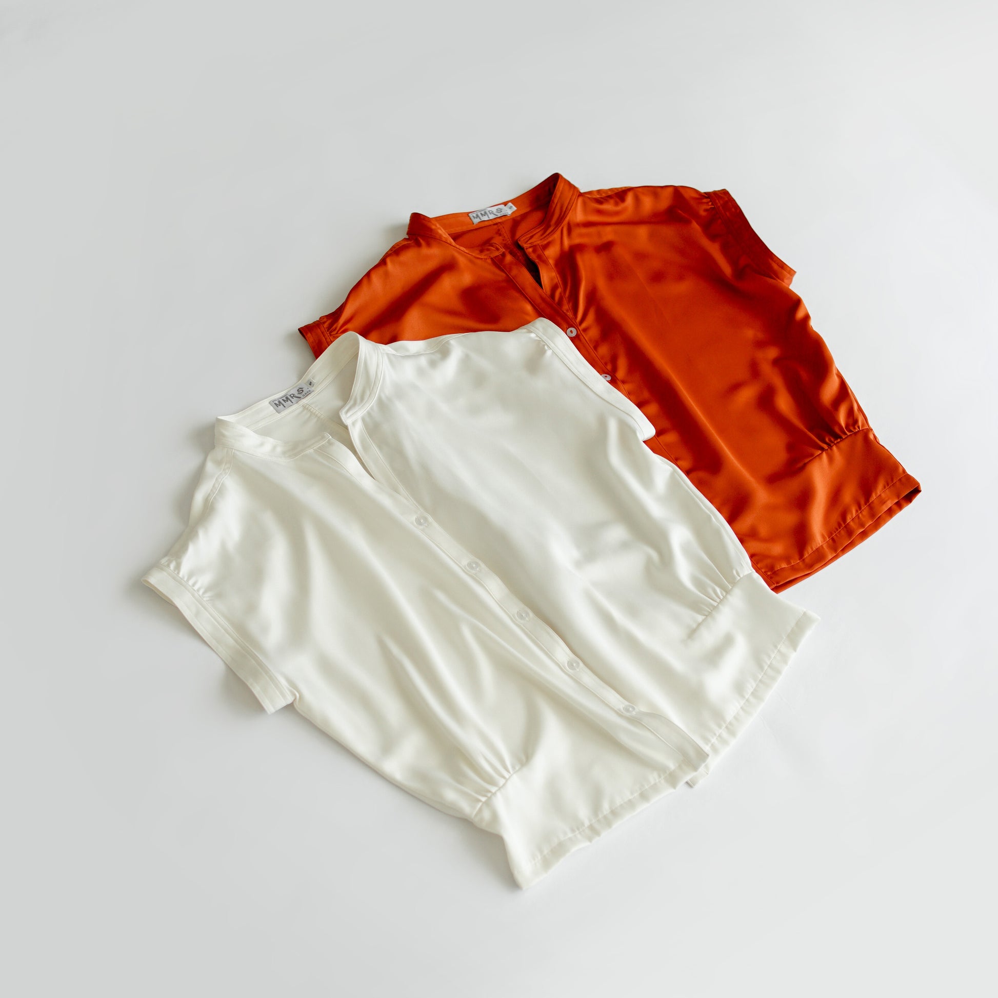 Ember Satin Blouse - Orange
