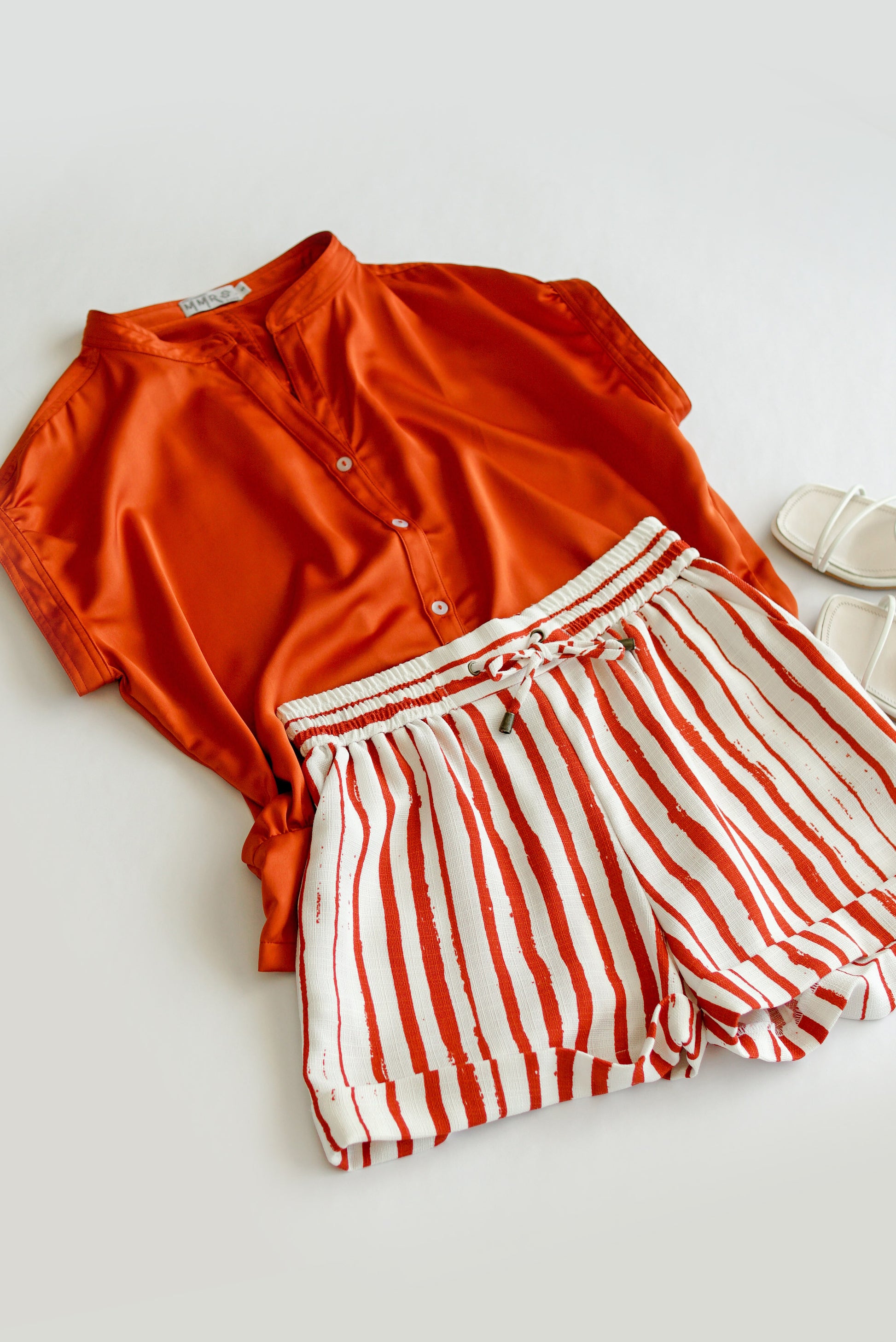 Leia Lounge Shorts - Orange Stripes
