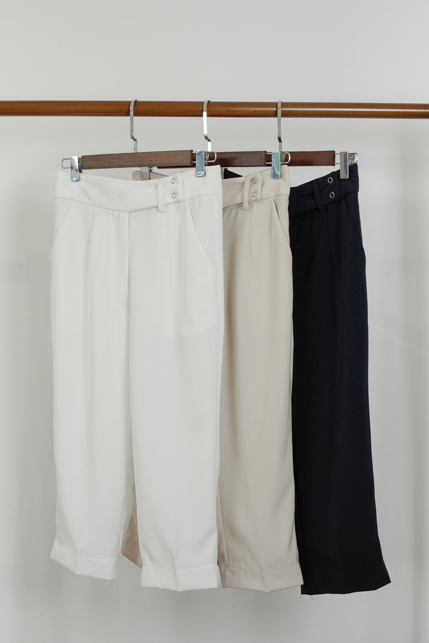 Loretta Snap Button Trouser - White