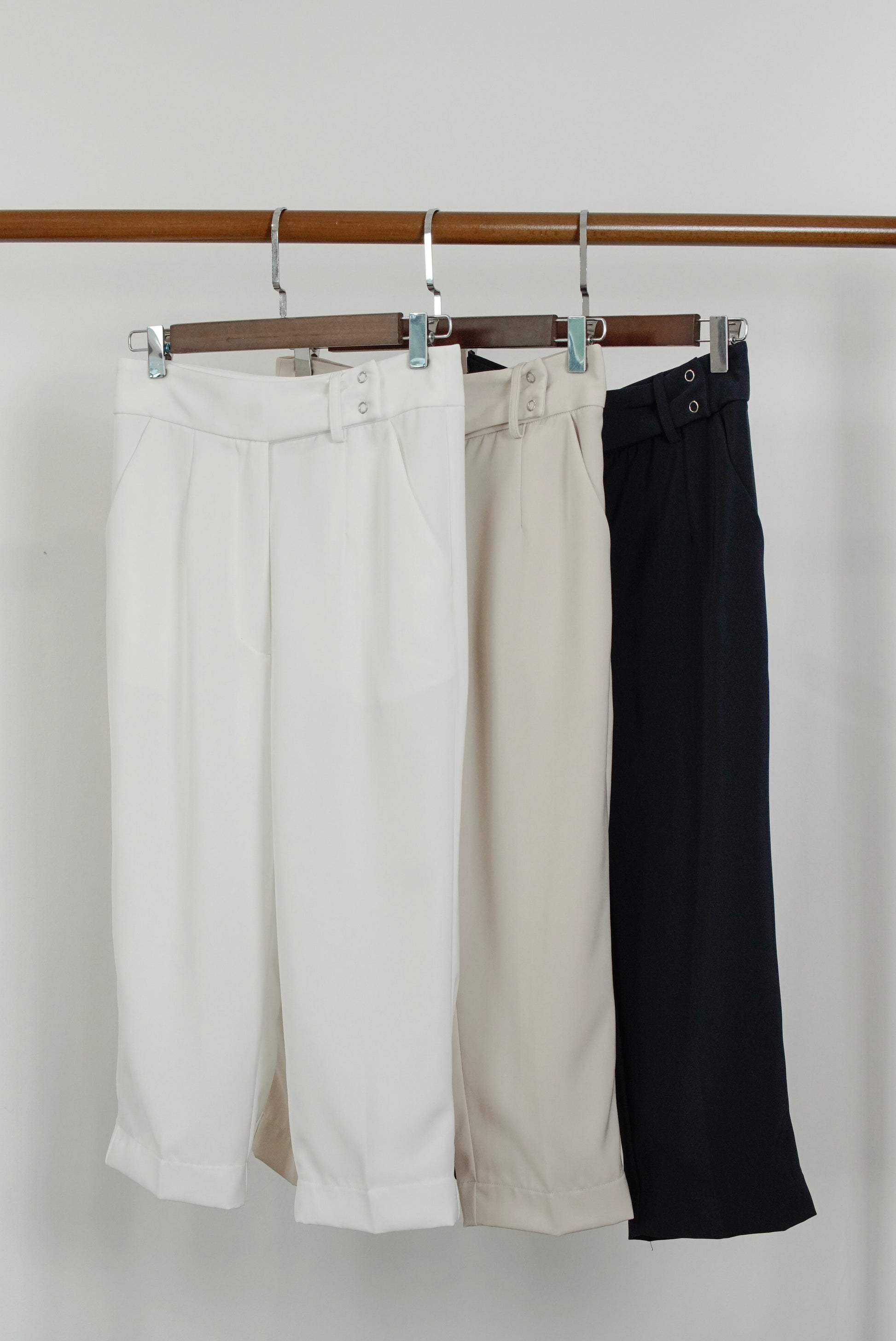 Loretta Snap Button Trouser - White