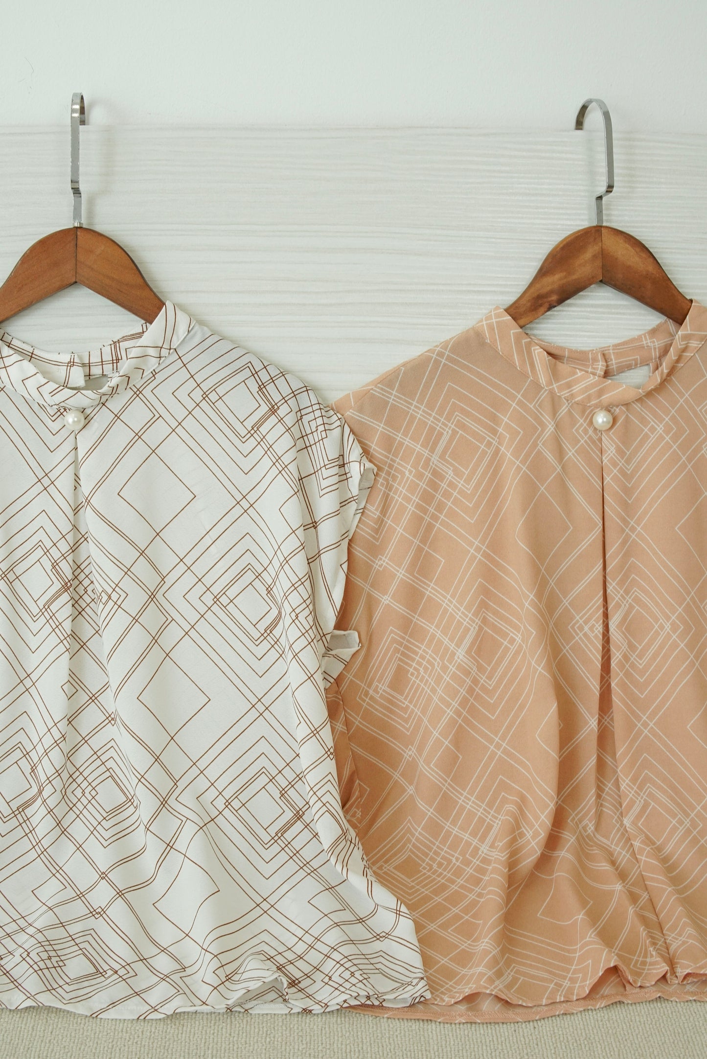 Estelle Abstract Print Top - Nude