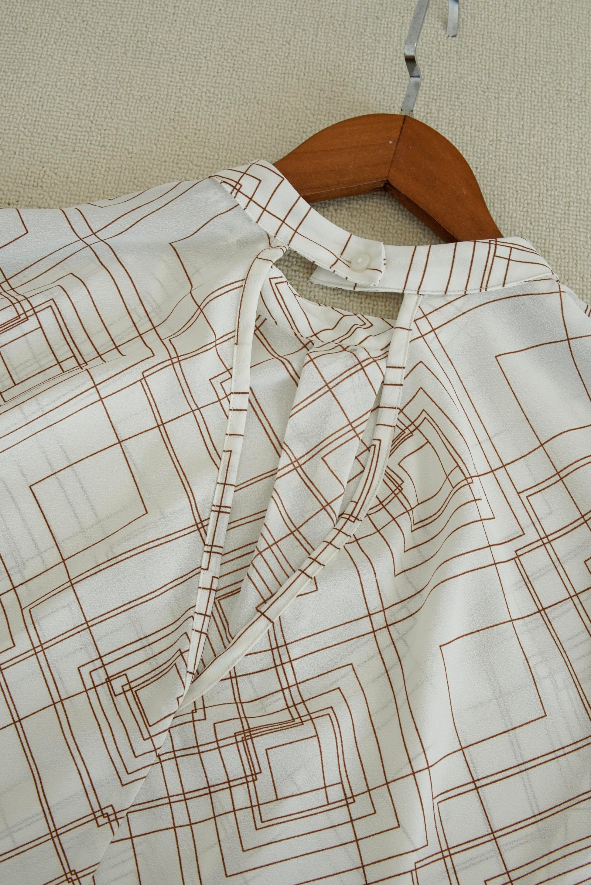 Estelle Abstract Print Top - Ivory