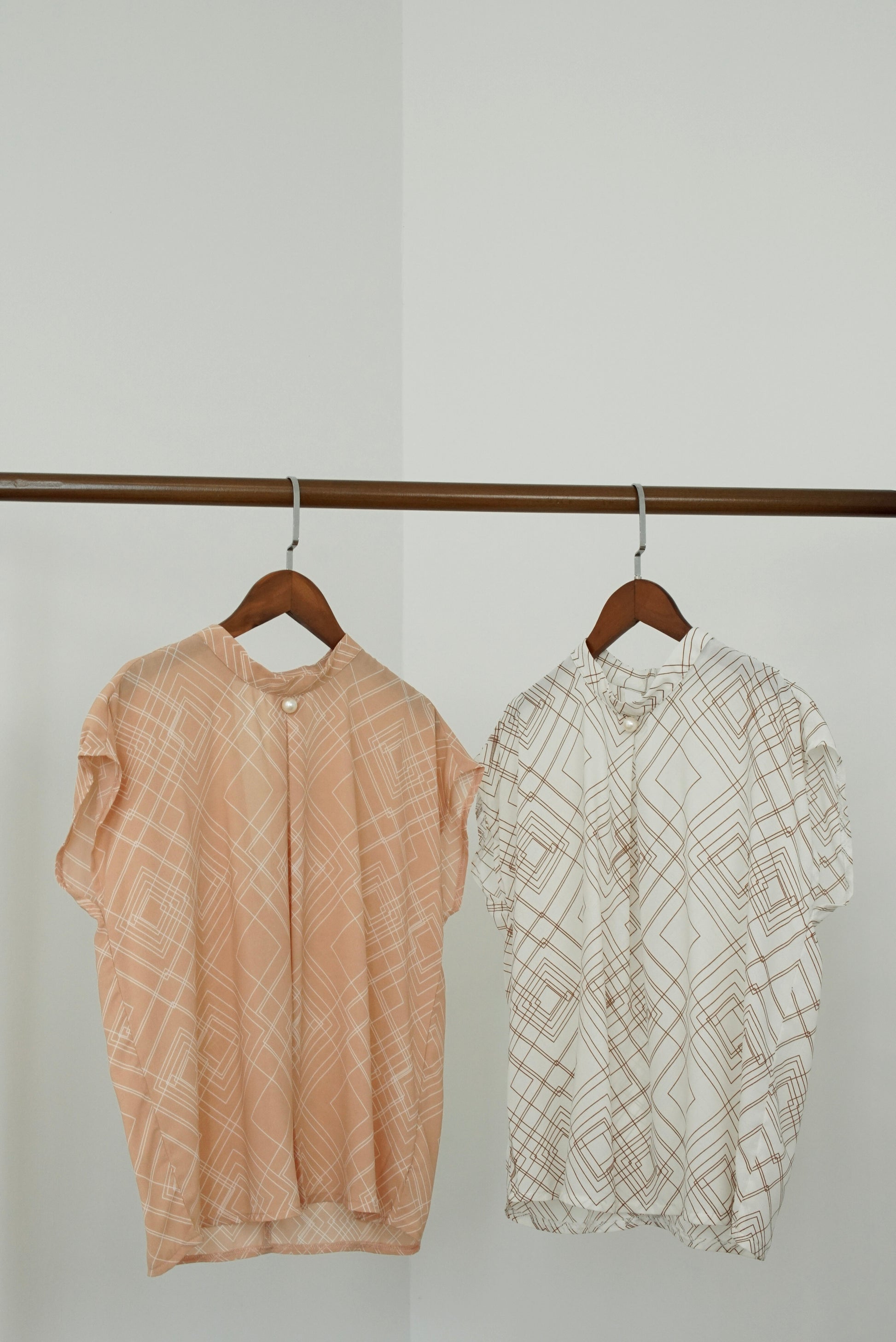 Estelle Abstract Print Top - Ivory