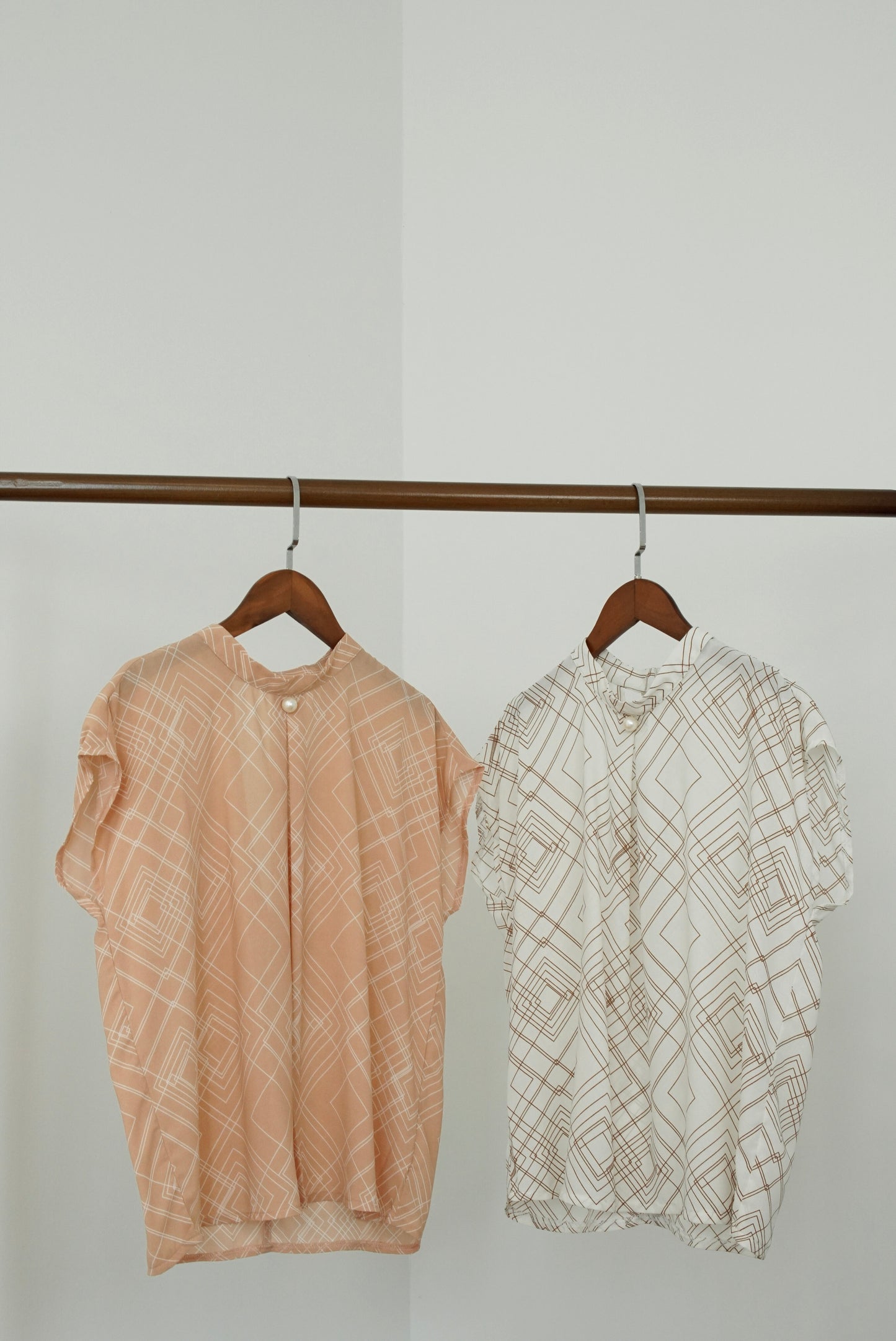 Estelle Abstract Print Top - Nude