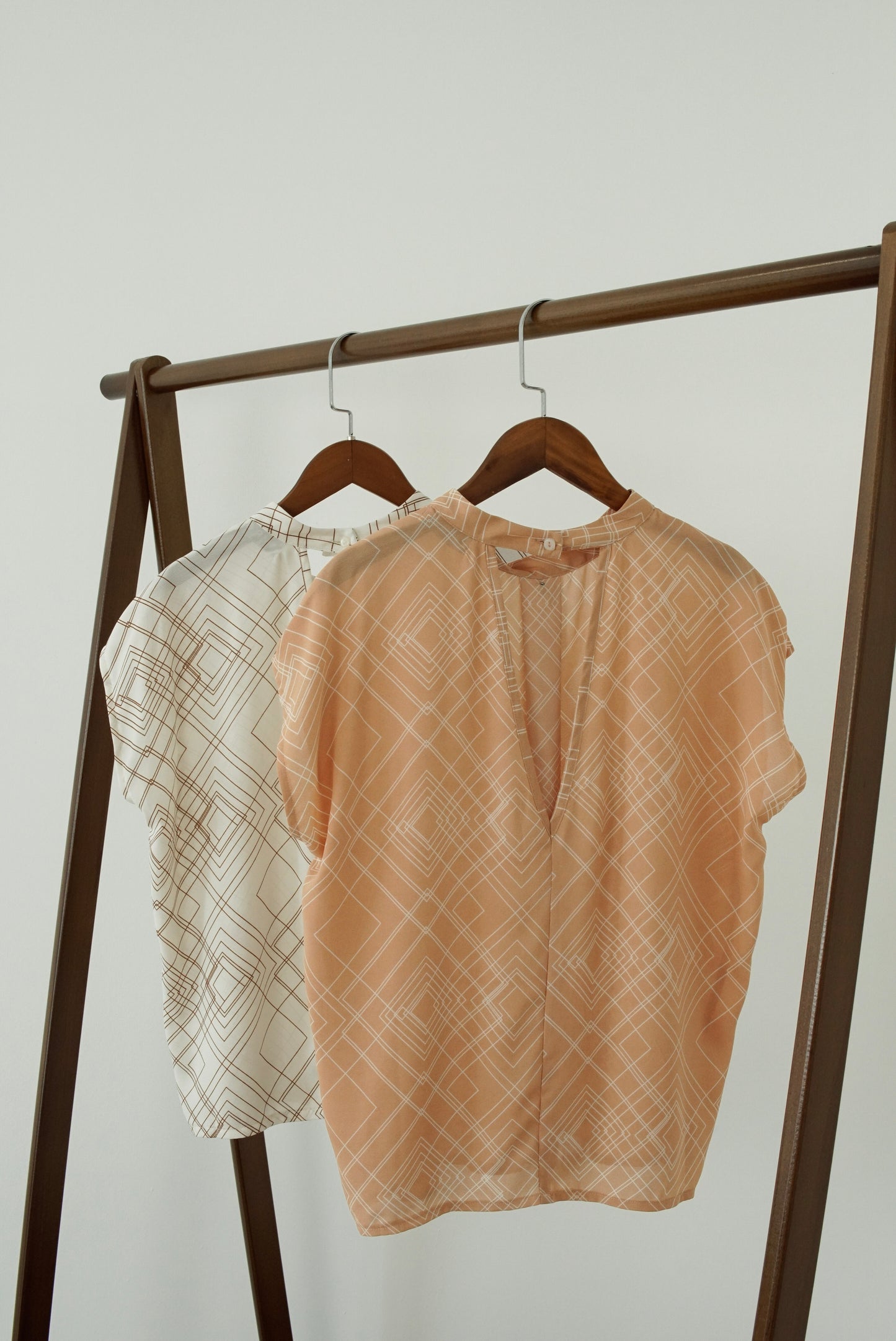 Estelle Abstract Print Top - Ivory