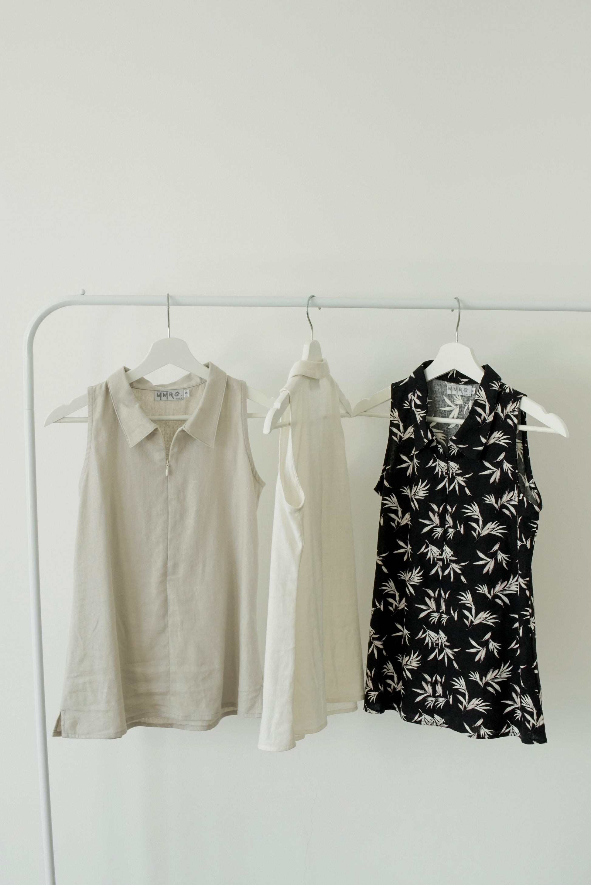 Eloise Zip Collar Blouse - White