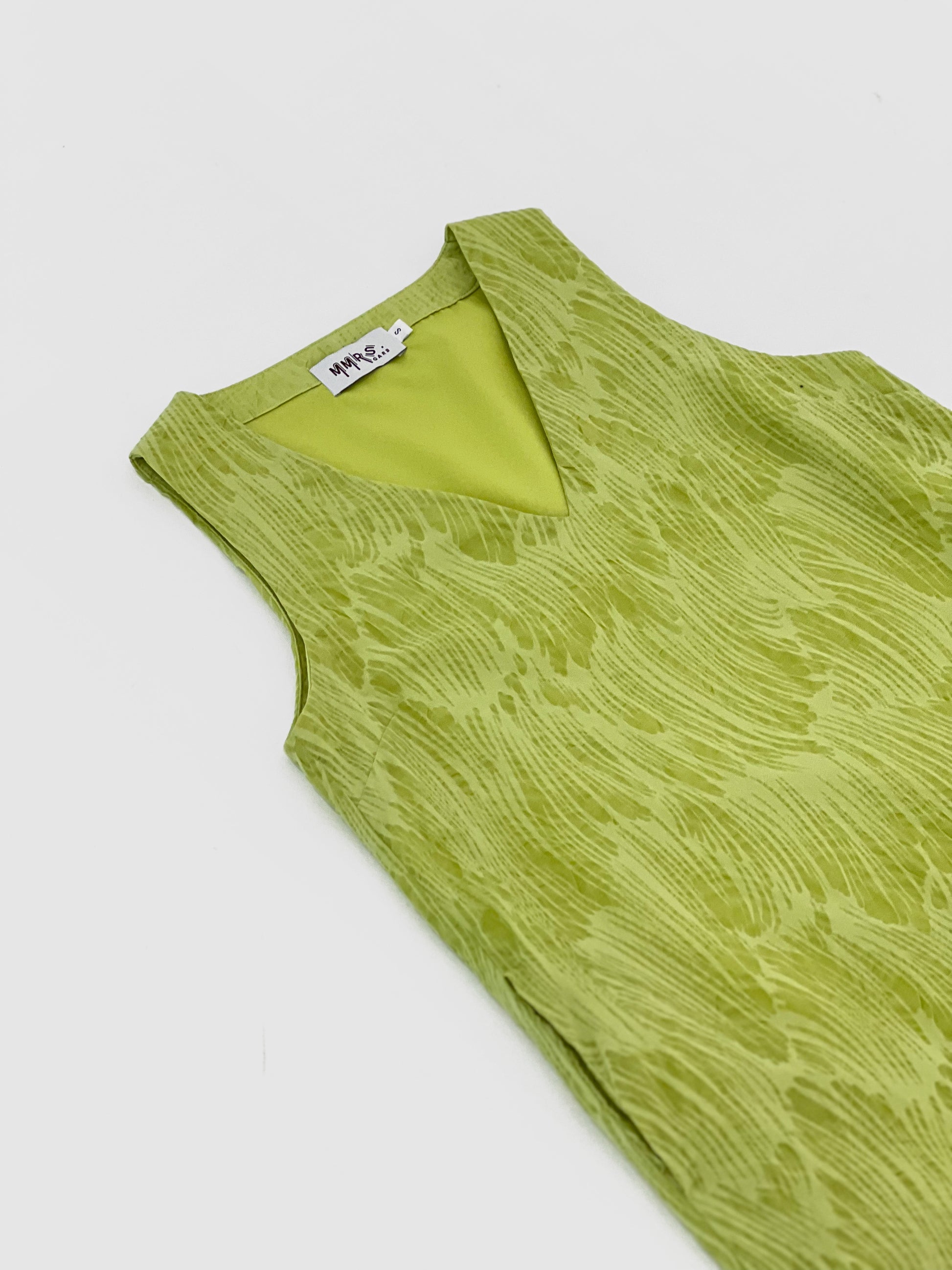 Eliza V Neck Ruffle Dress - Green