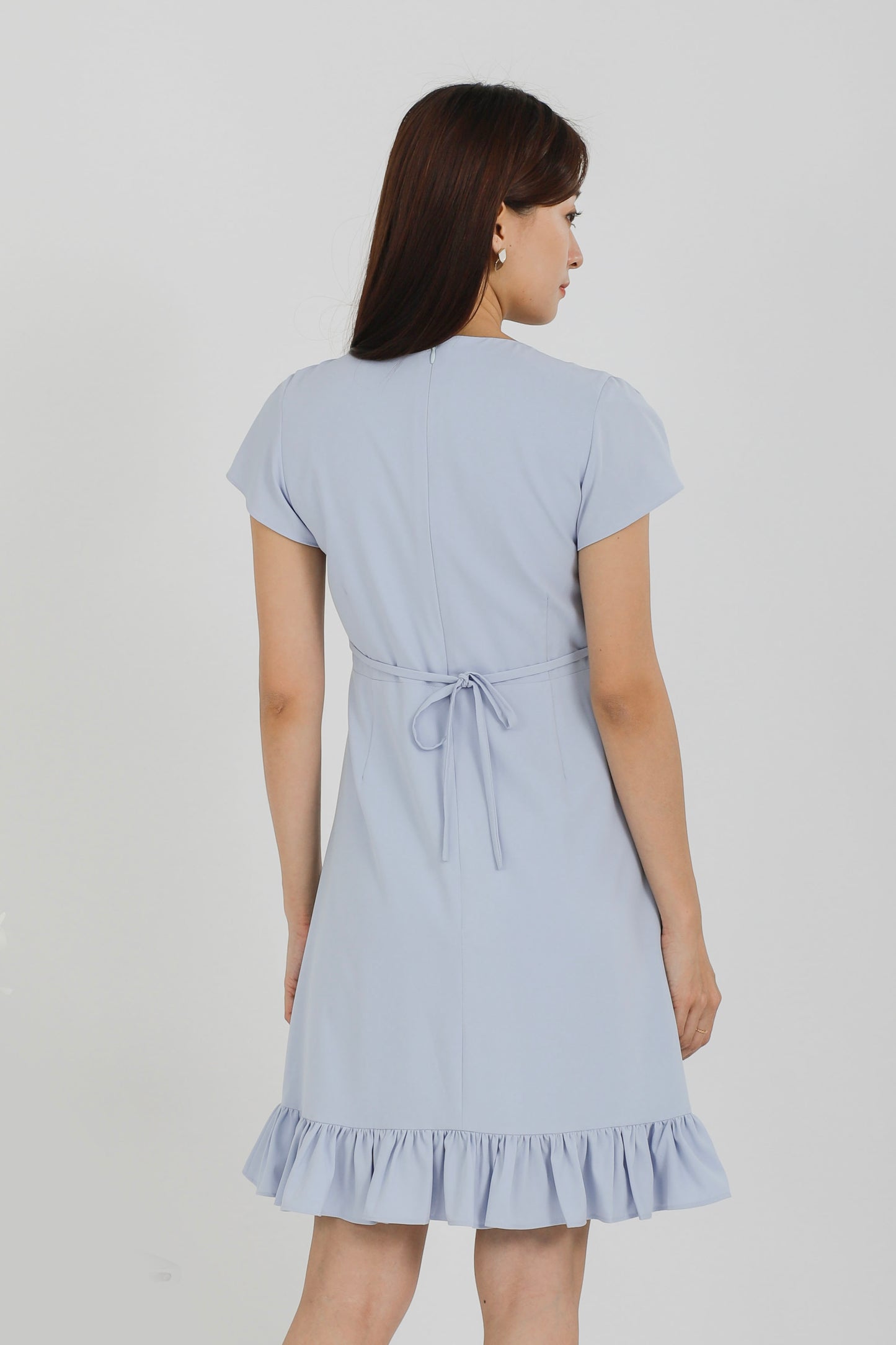 Emeri Ruffles Wrapped Dress - Blue