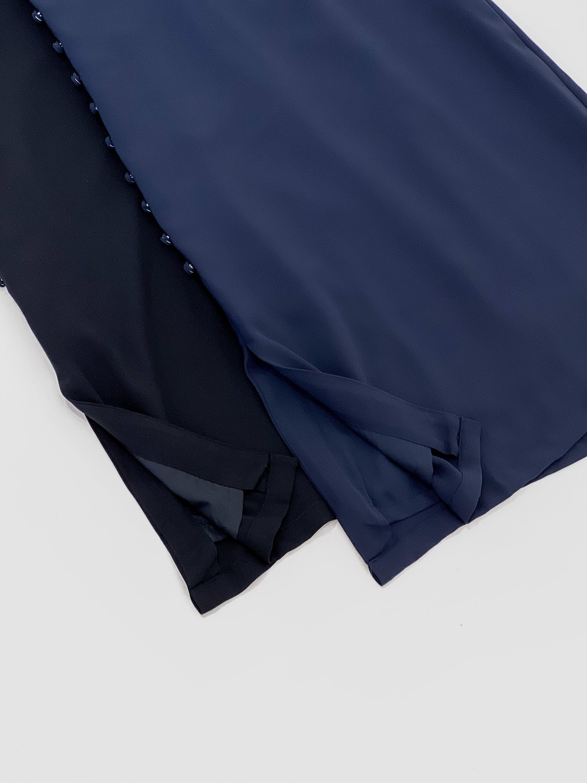 Emily Side Buttoned Dress - Navy