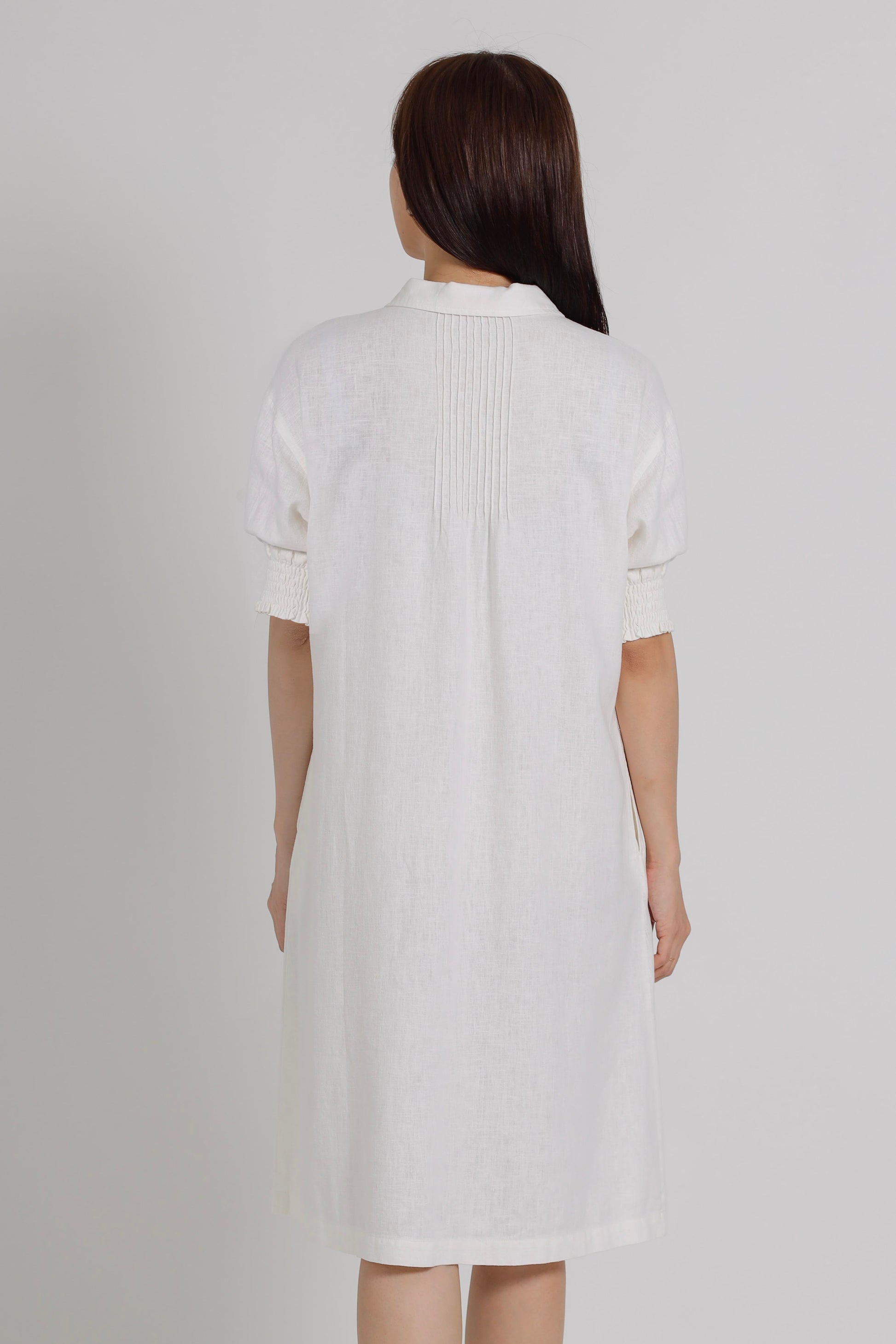 Elvira Linen Shirt Dress - Ivory