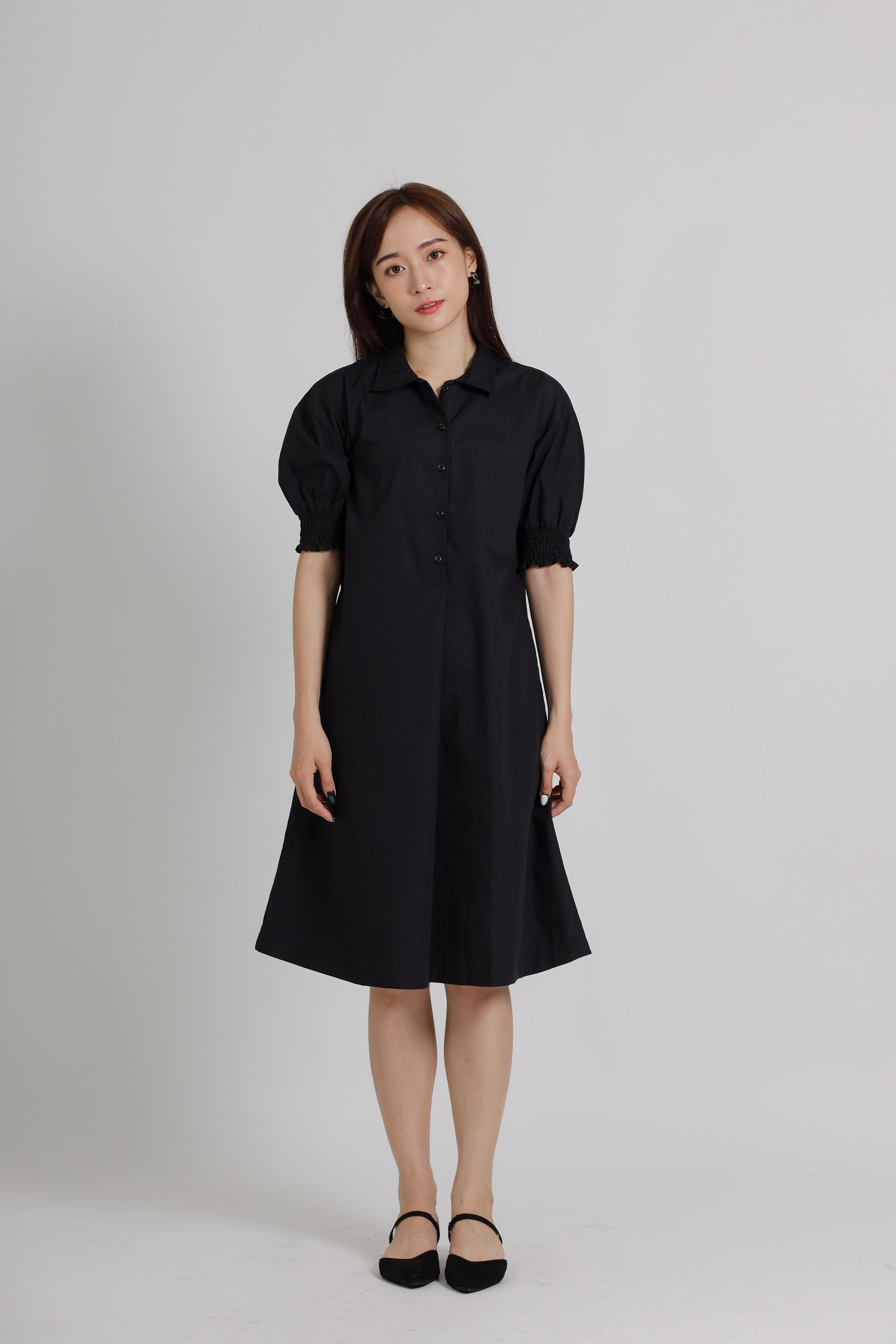 Elvira Shirt Dress - Black