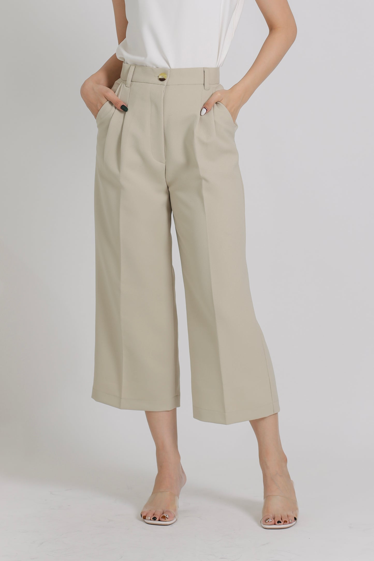 Gianna Culottes Pants - Khaki