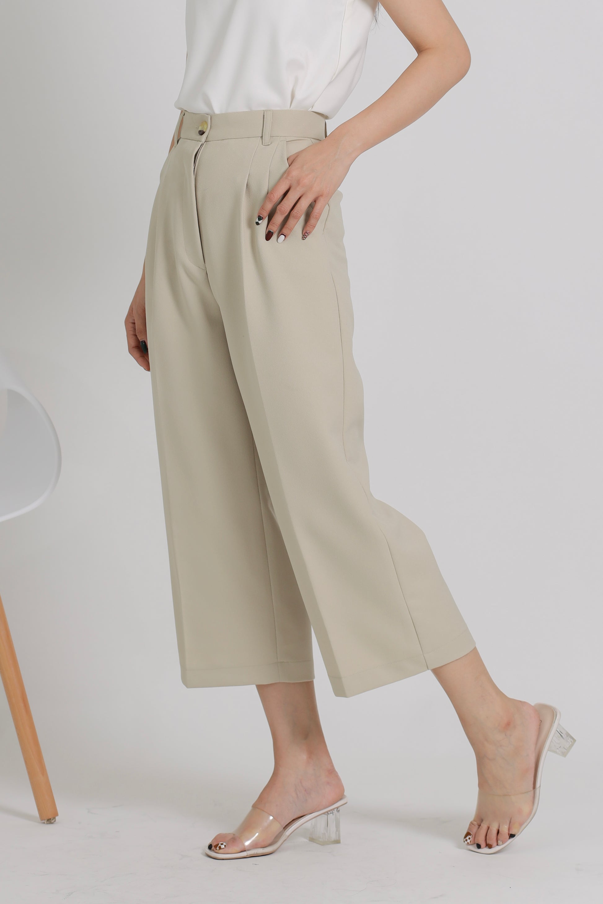 Gianna Culottes Pants - Khaki