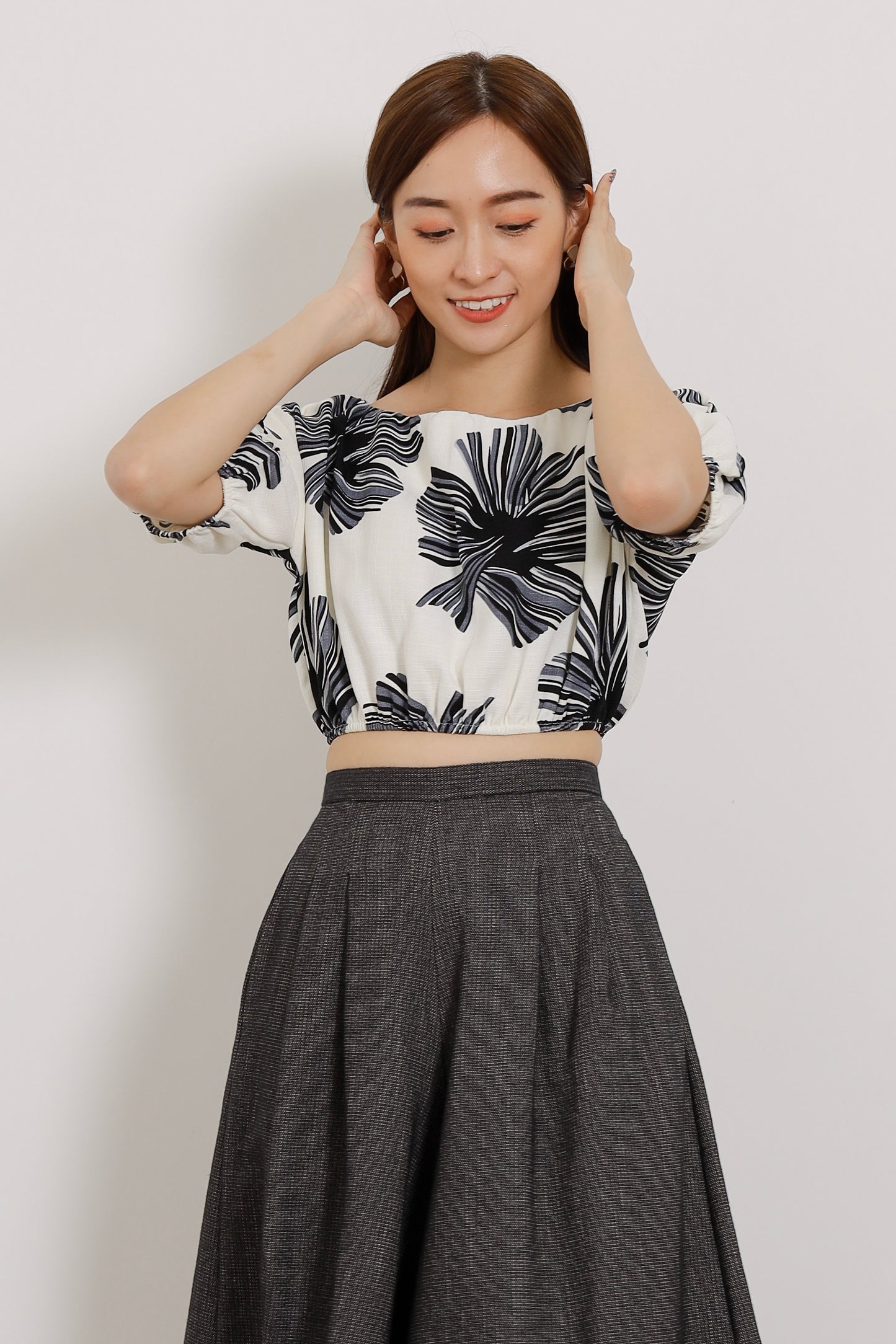 Evania Ruched Blouse - Floral