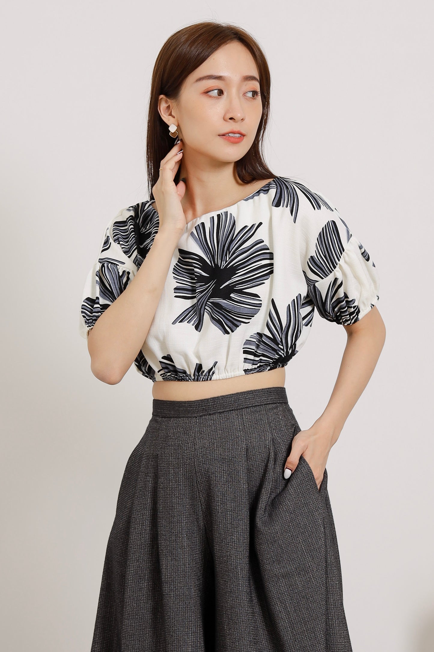 Evania Ruched Blouse - Floral