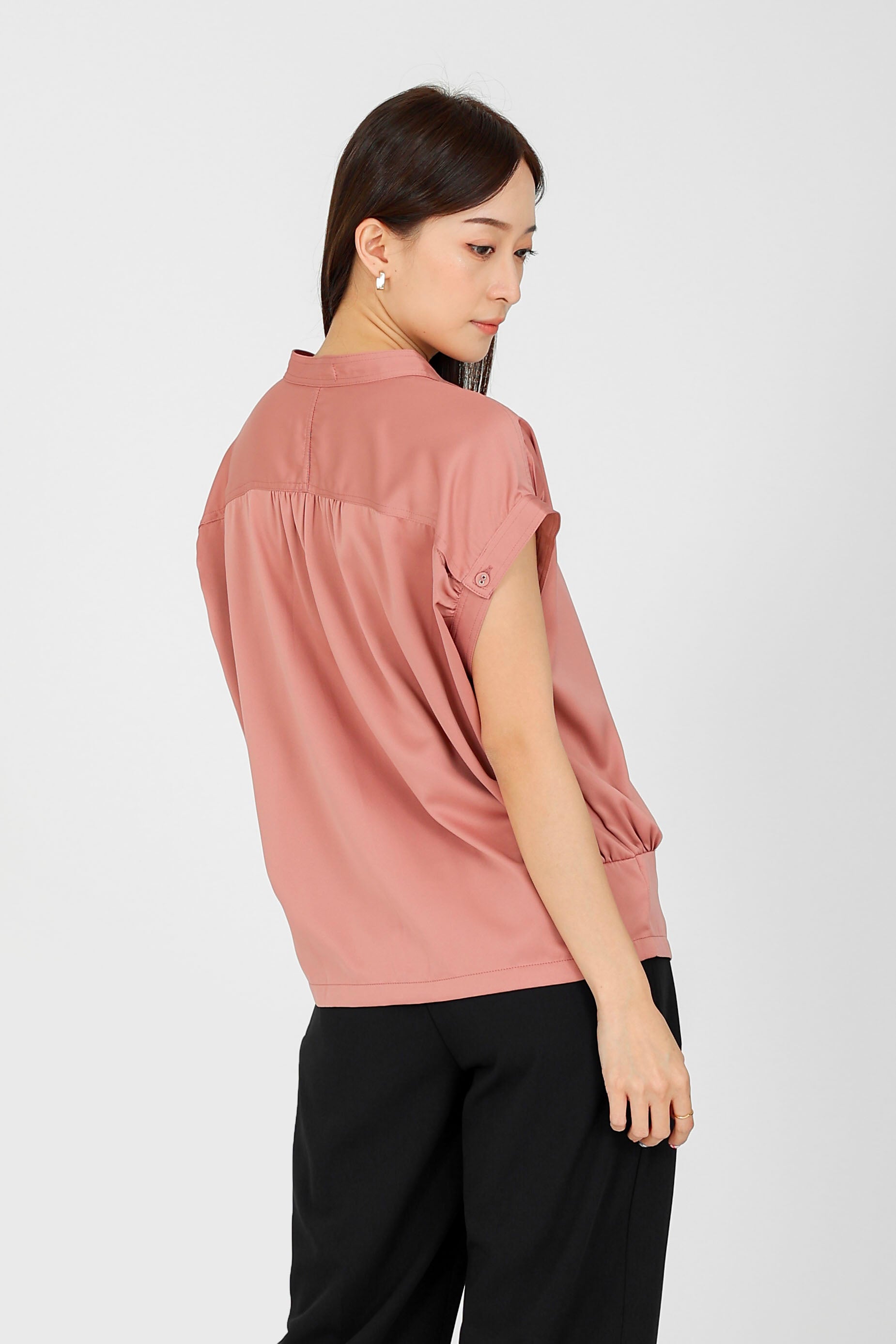 Farah Satin Blouse - Dust Pink