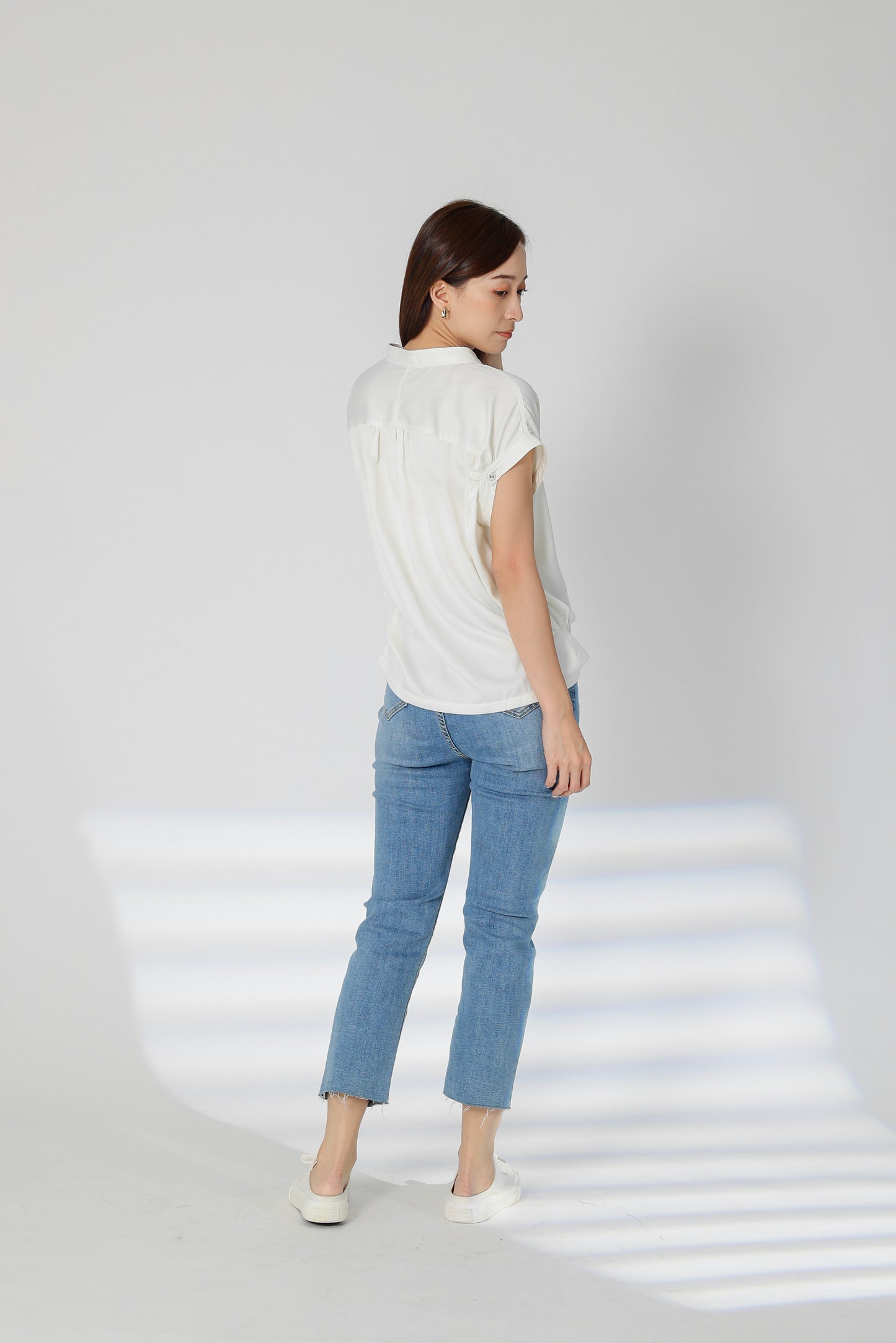 Farah Satin Blouse - Ivory