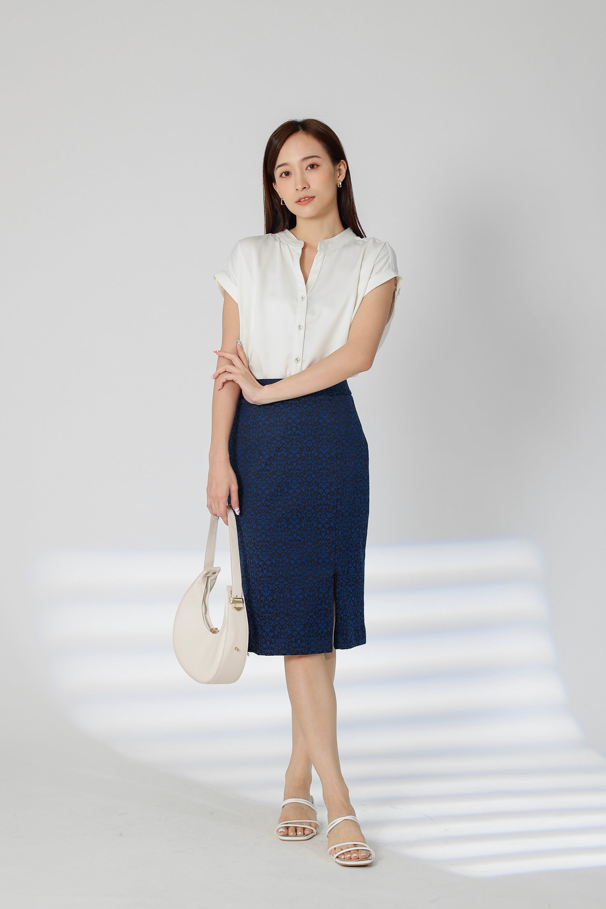 Farah Satin Blouse - Ivory