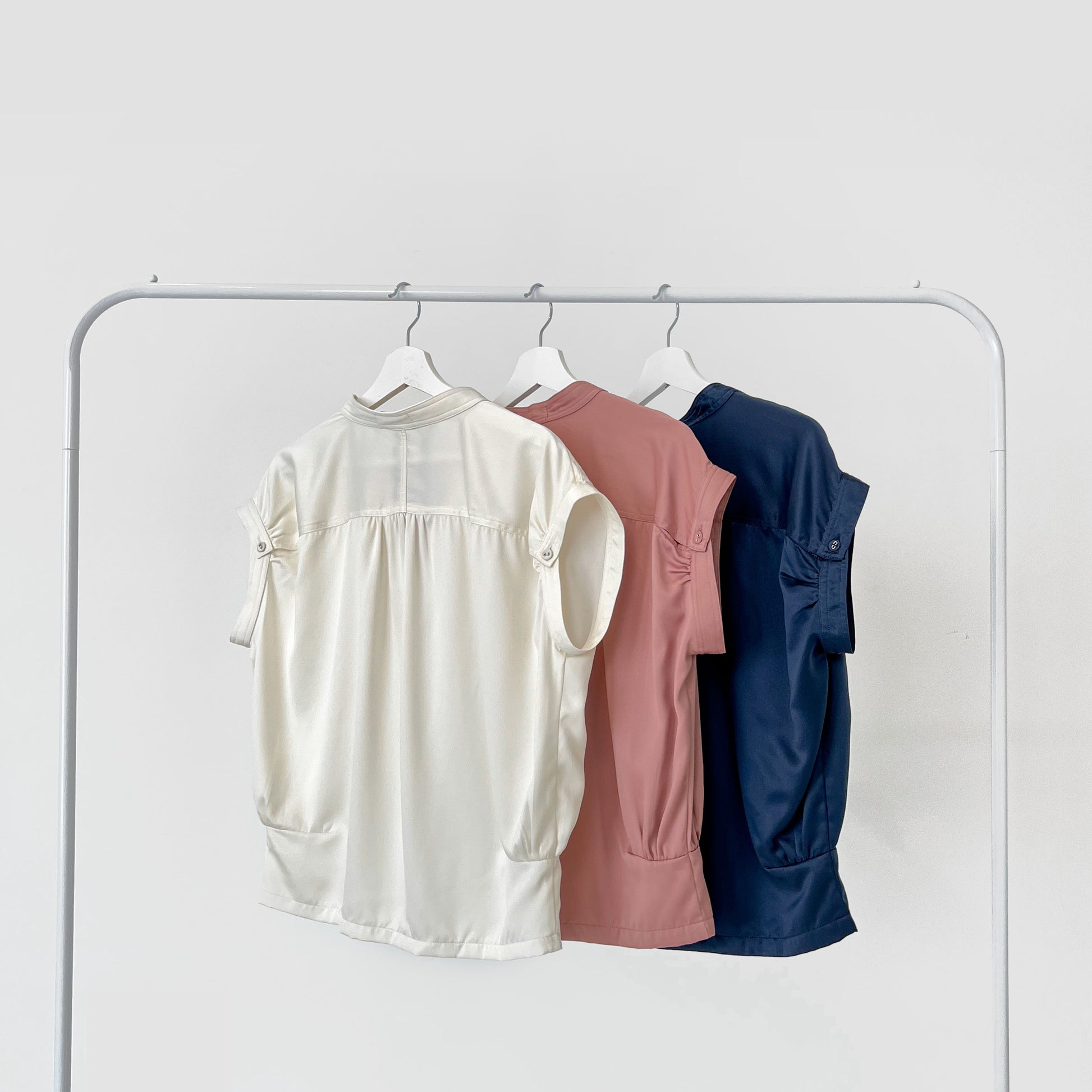 Farah Satin Blouse - Ivory