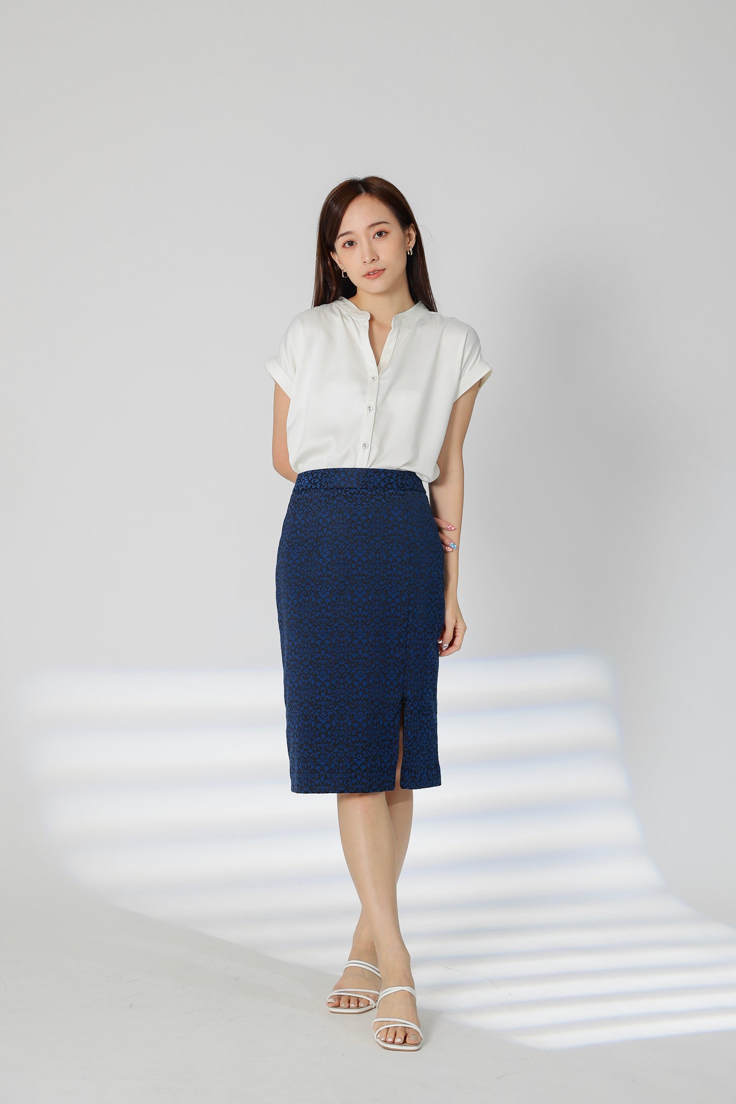 Farah Satin Blouse - Ivory