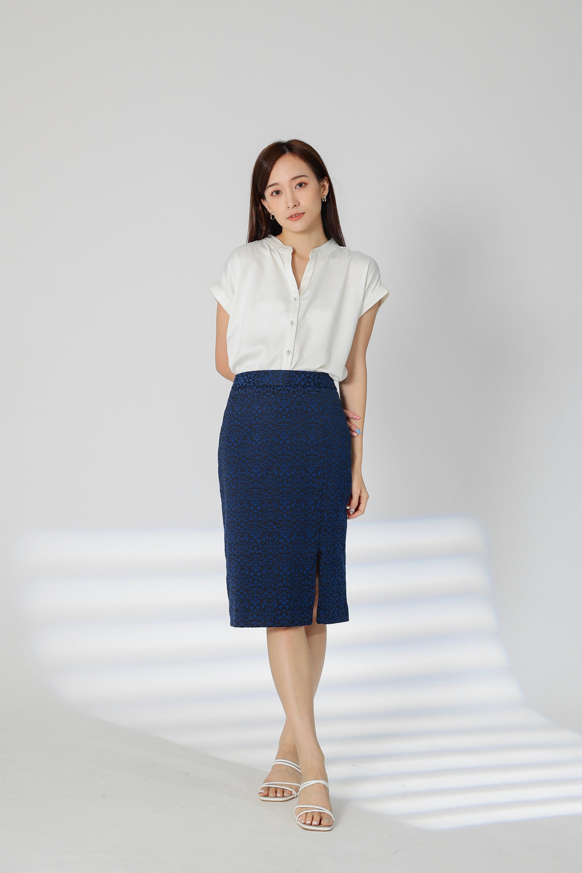 Farah Satin Blouse - Ivory