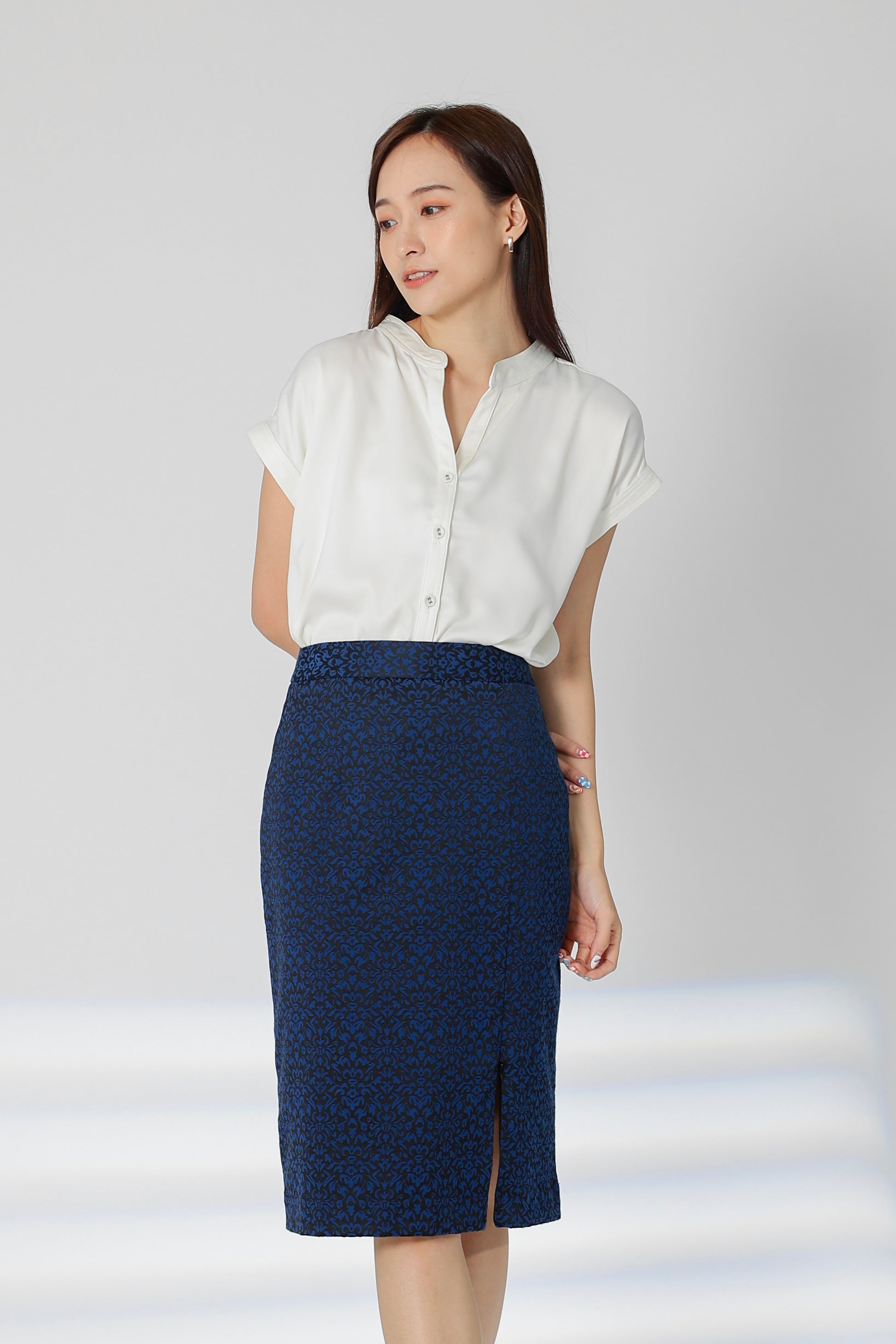 Farah Satin Blouse - Ivory