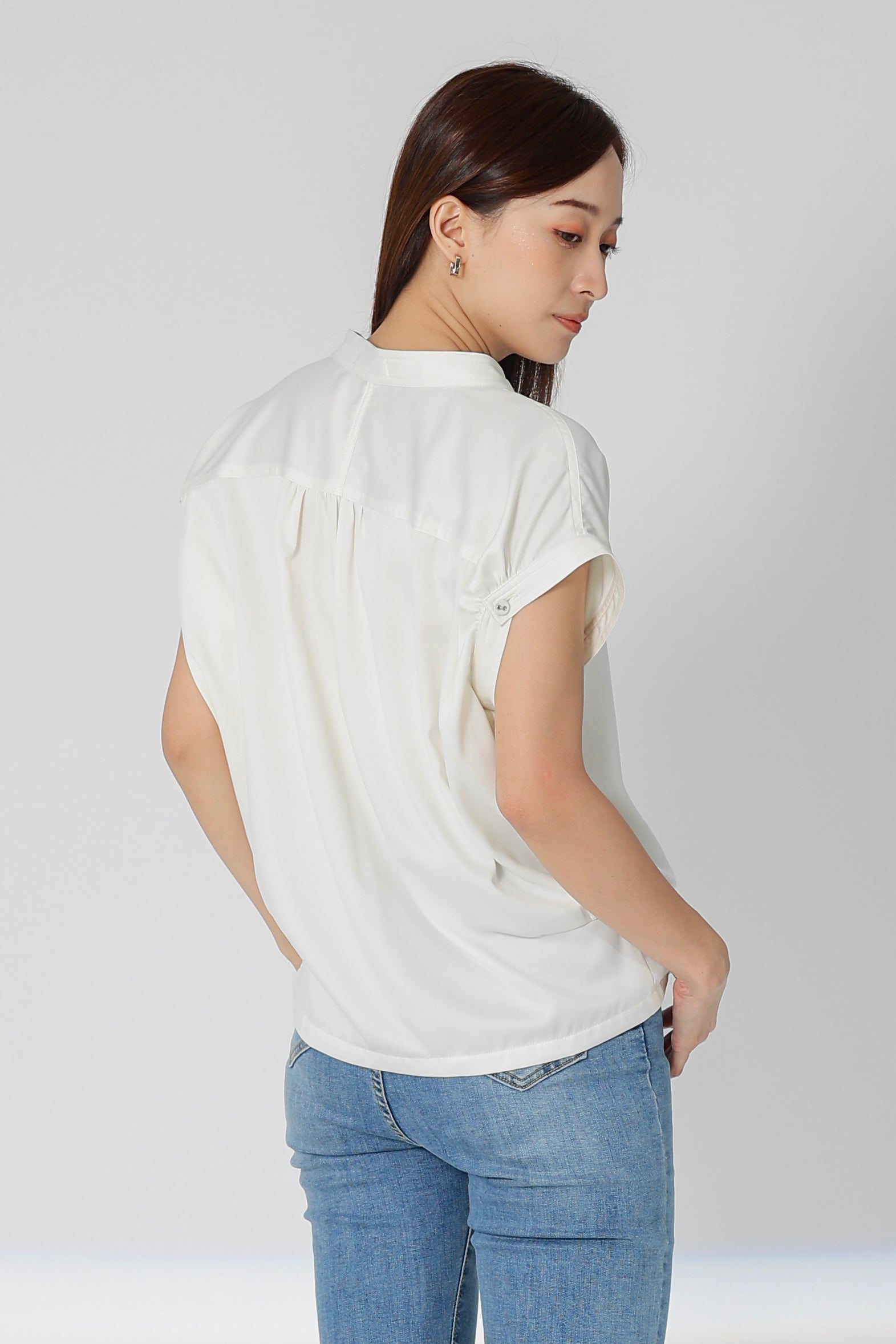 Farah Satin Blouse - Ivory